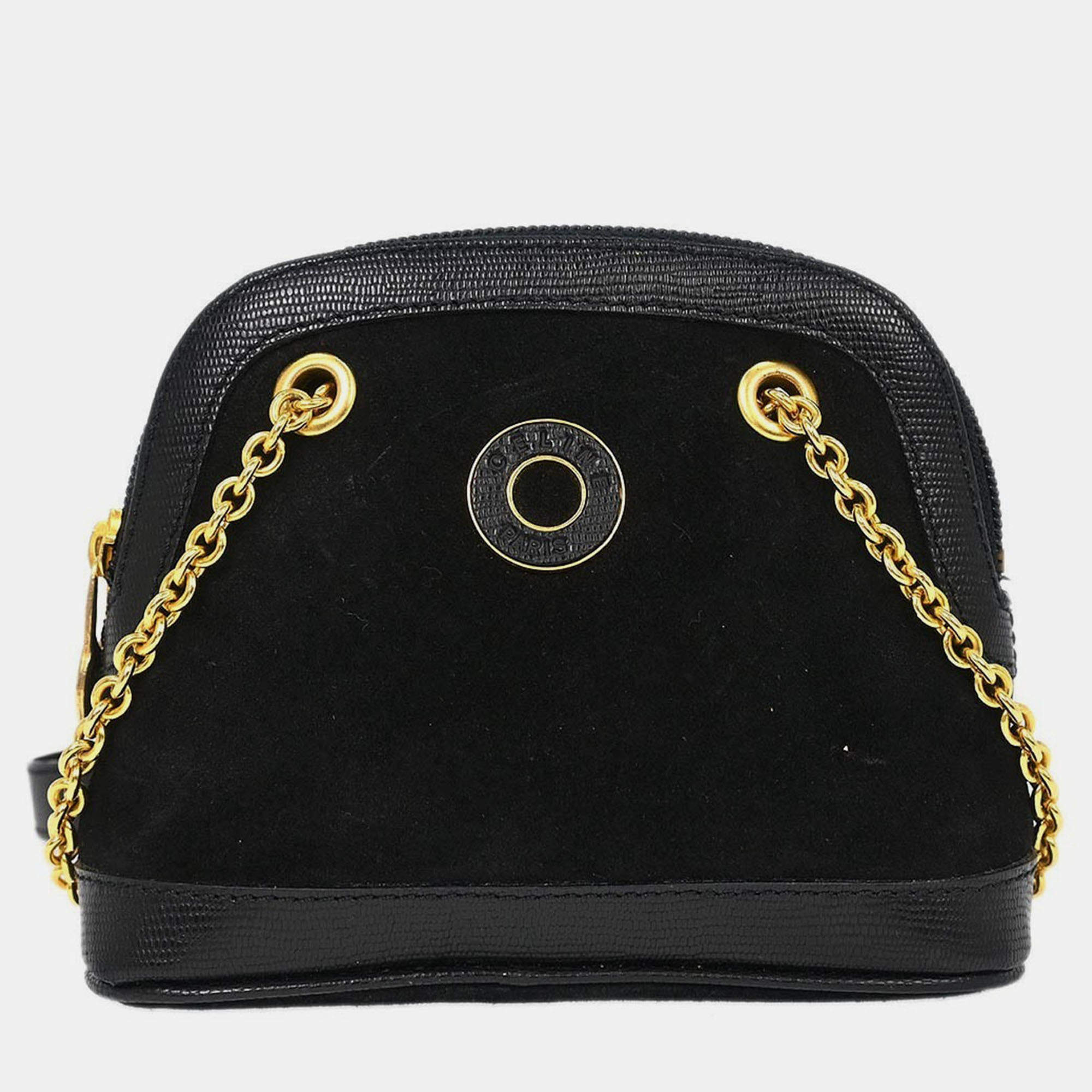 Pre Owned Celine Black Suede Shoulder Bag