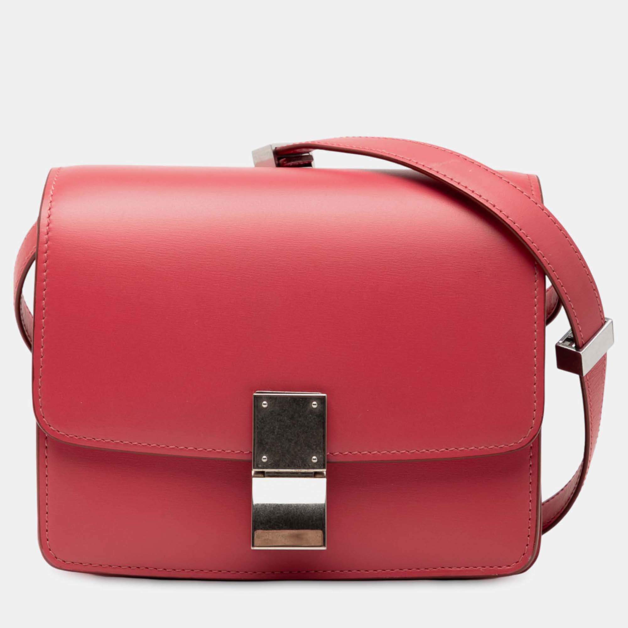 Pre Owned Celine Red Small Calfskin Classic Box