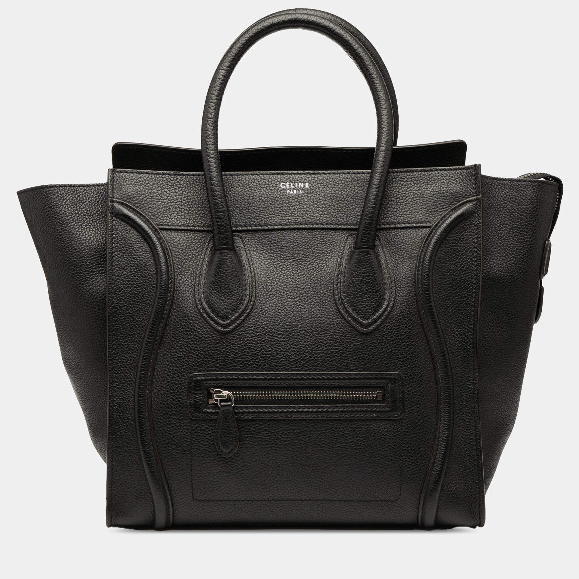 Pre Owned Celine Black Mini Luggage Leather Tote