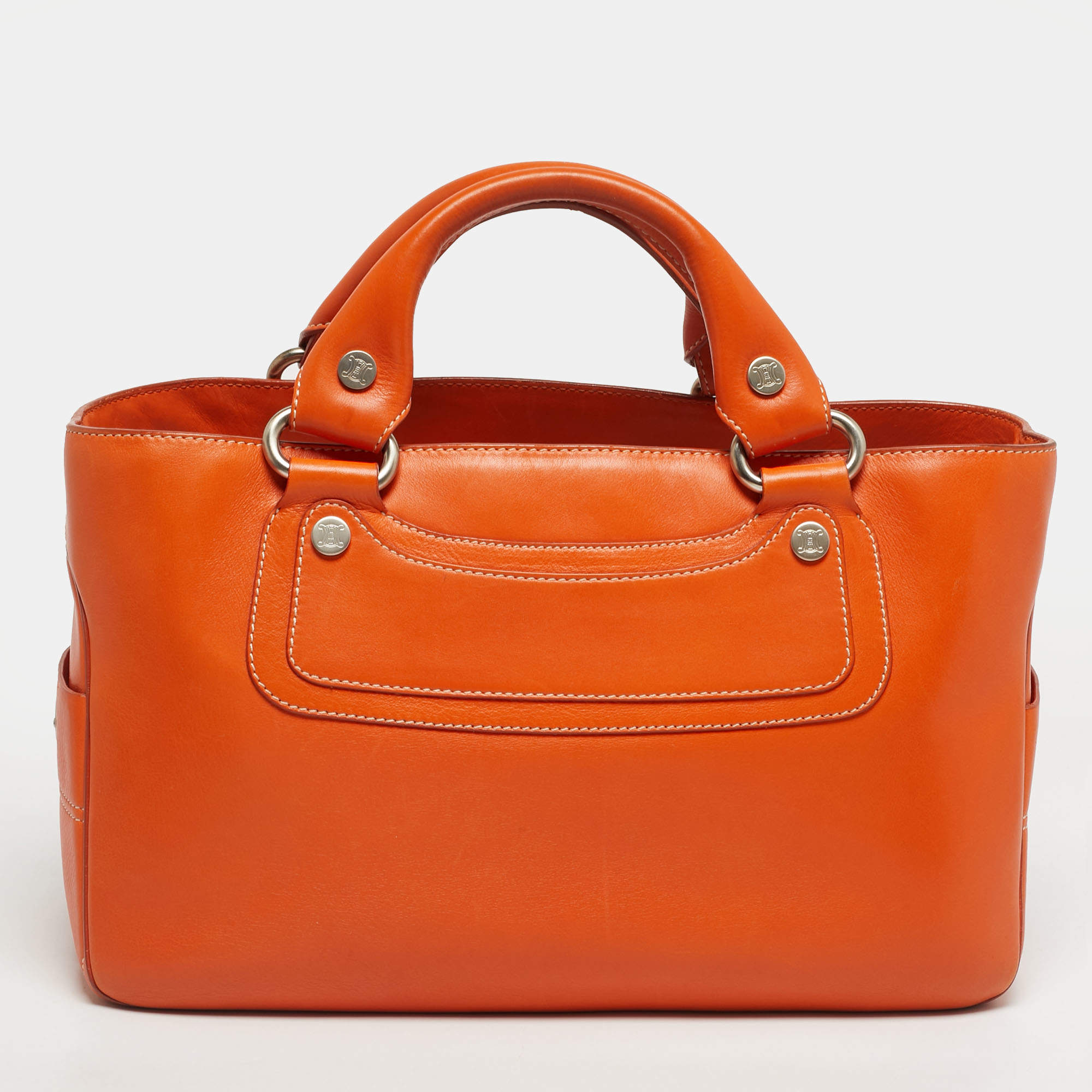 Pre Owned Celine Orange Leather Boogie Tote