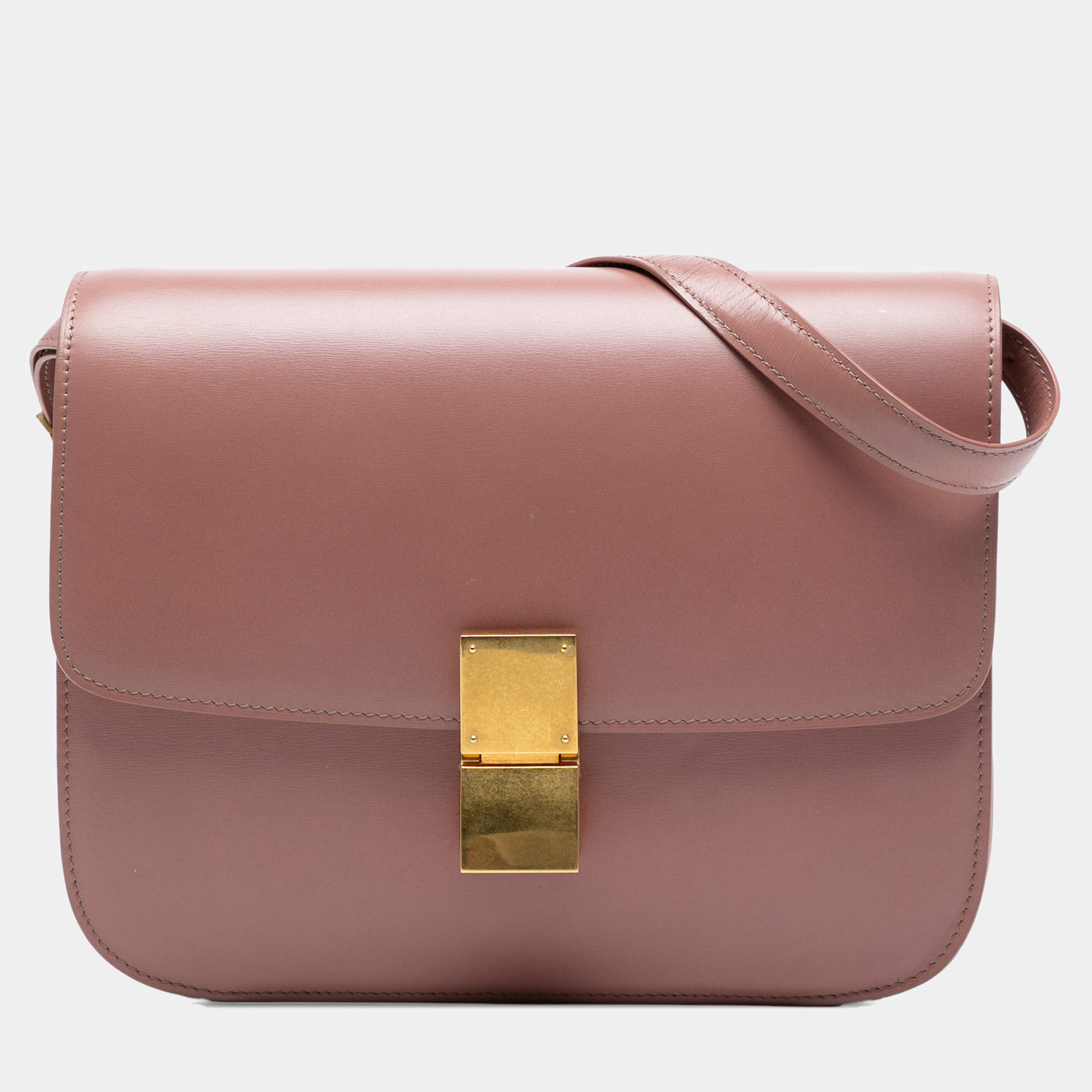 Pre Owned Celine Pink Medium Calfskin Classic Box