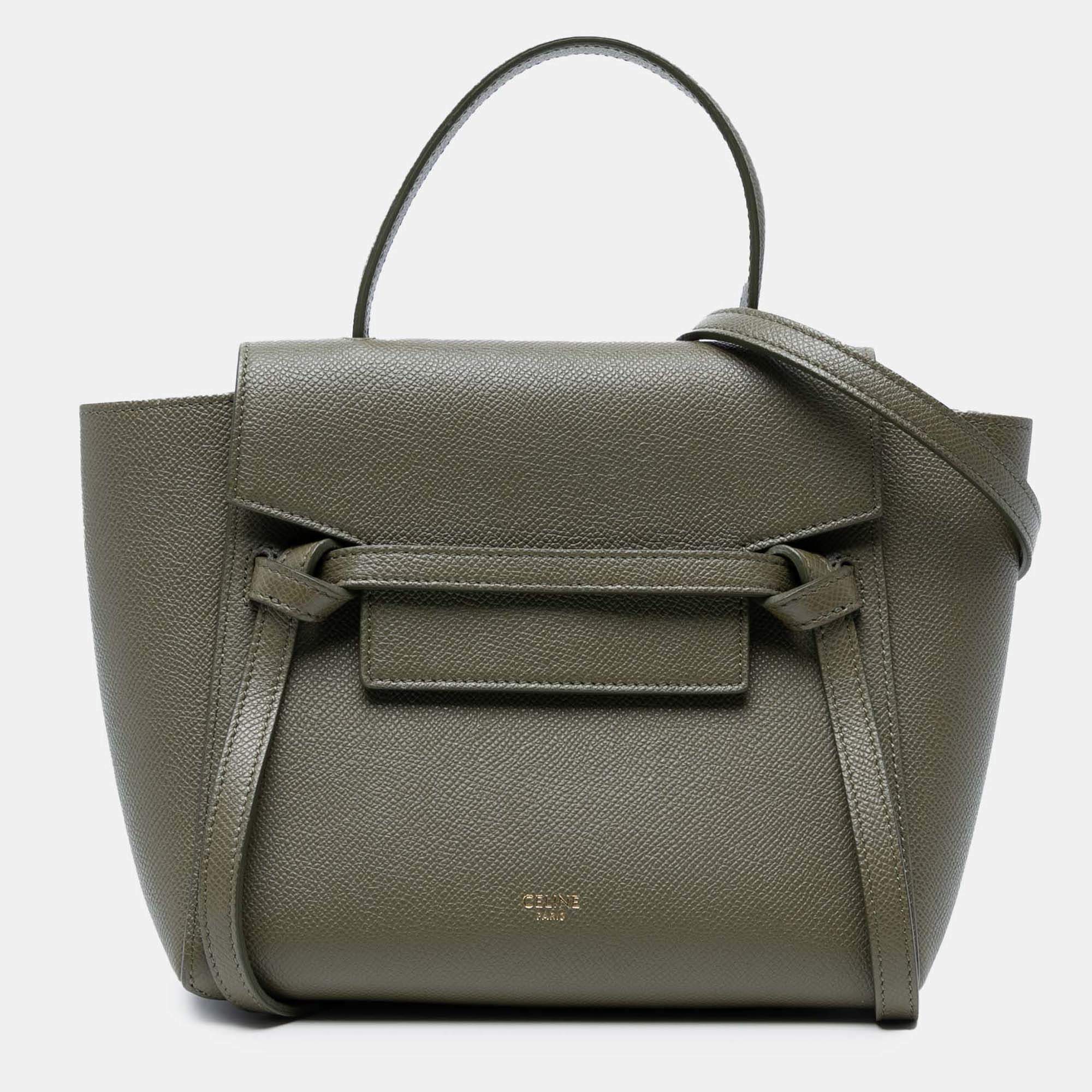 Pre Owned Celine Nano Grained Calfskin Belt Bag