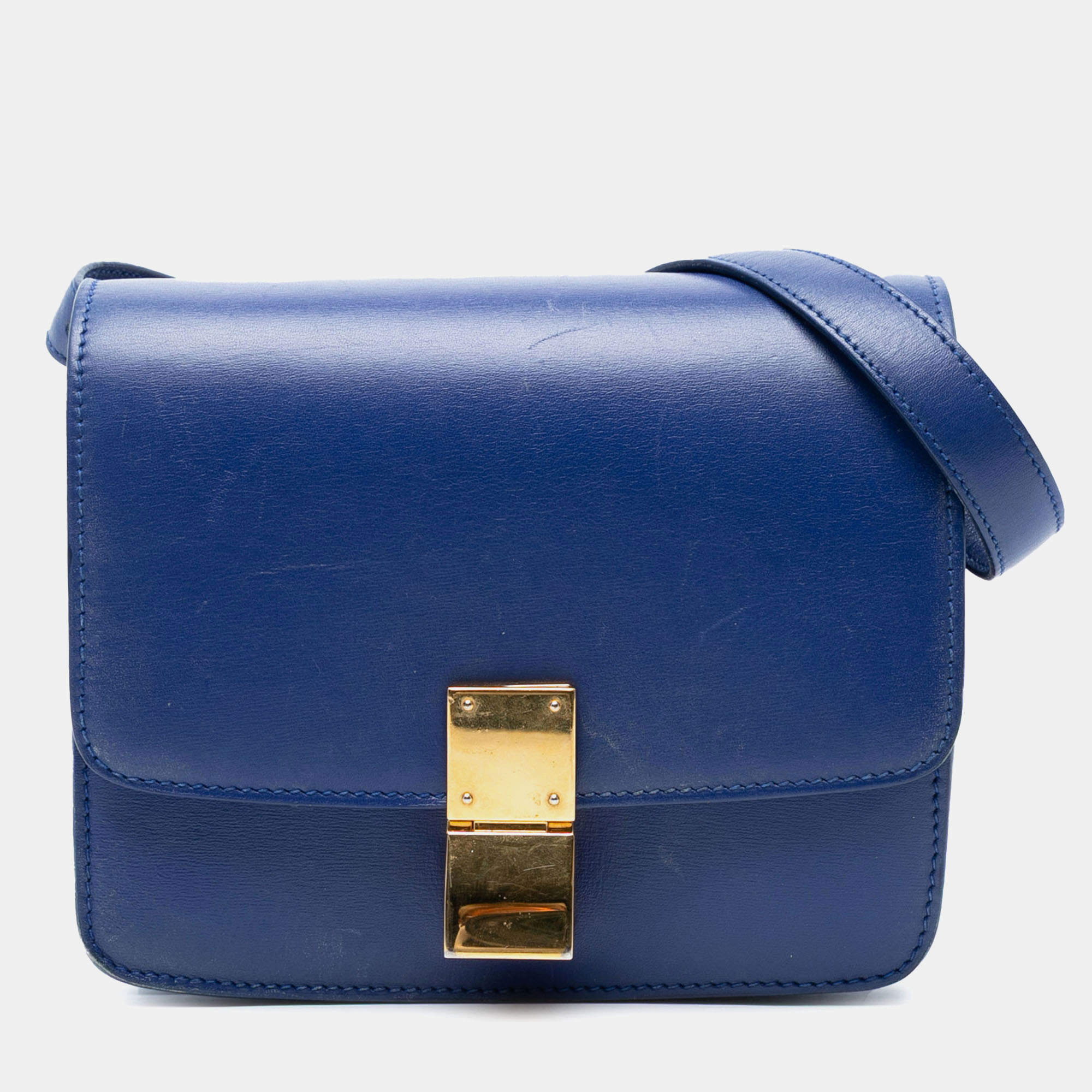 Pre Owned Celine Blue Small Calfskin Classic Box