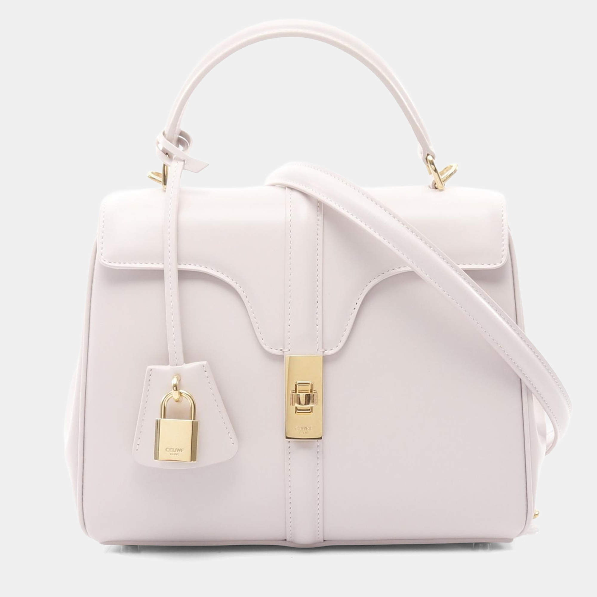 Pre Owned حقيبة كتف سيلين جلد وردي صغيرة 16