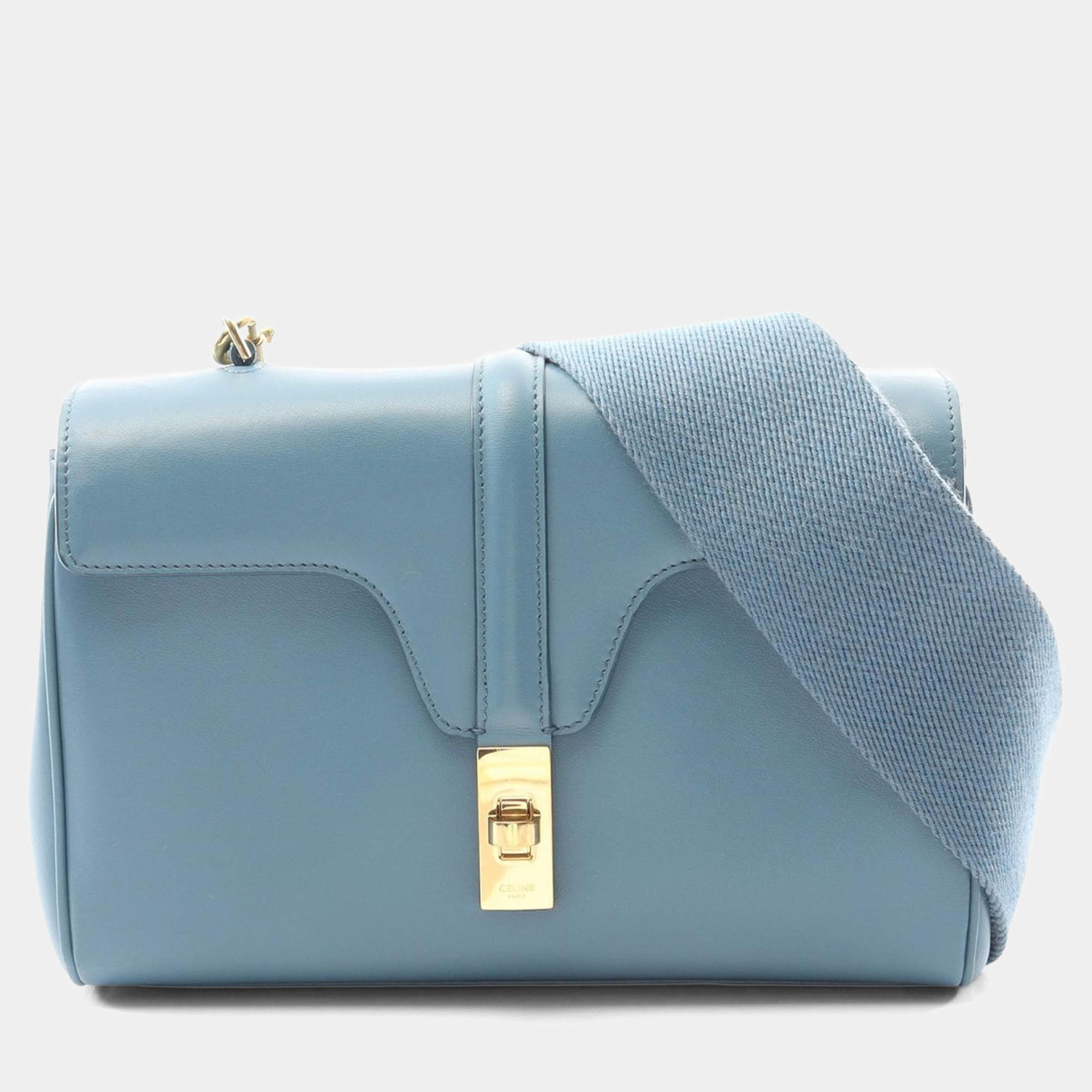 Pre Owned حقيبة كتف سيلين جلد أزرق ناعم للشباب