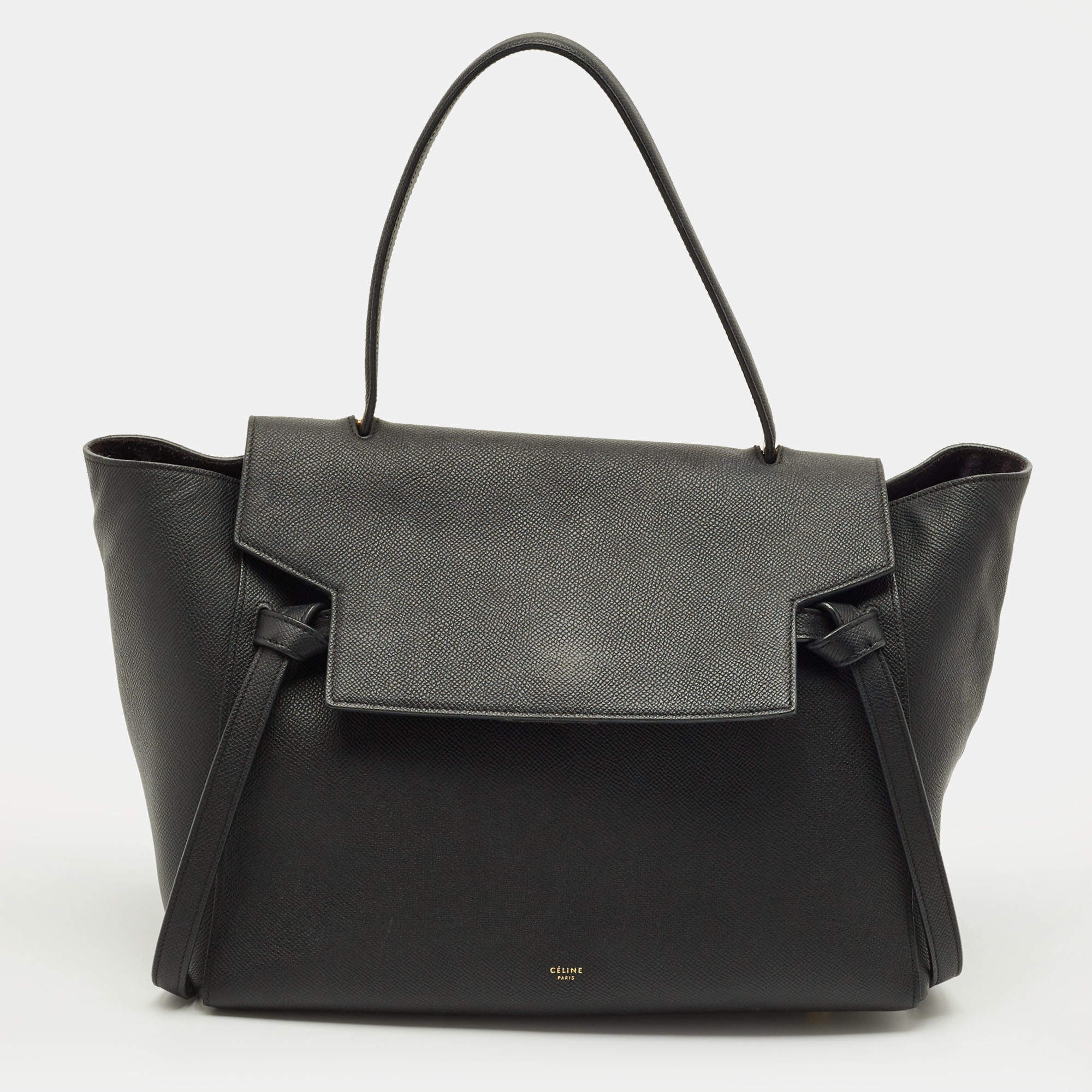 مملوكة مسبقًا Celine Belt Black Leather Top Handle Bag