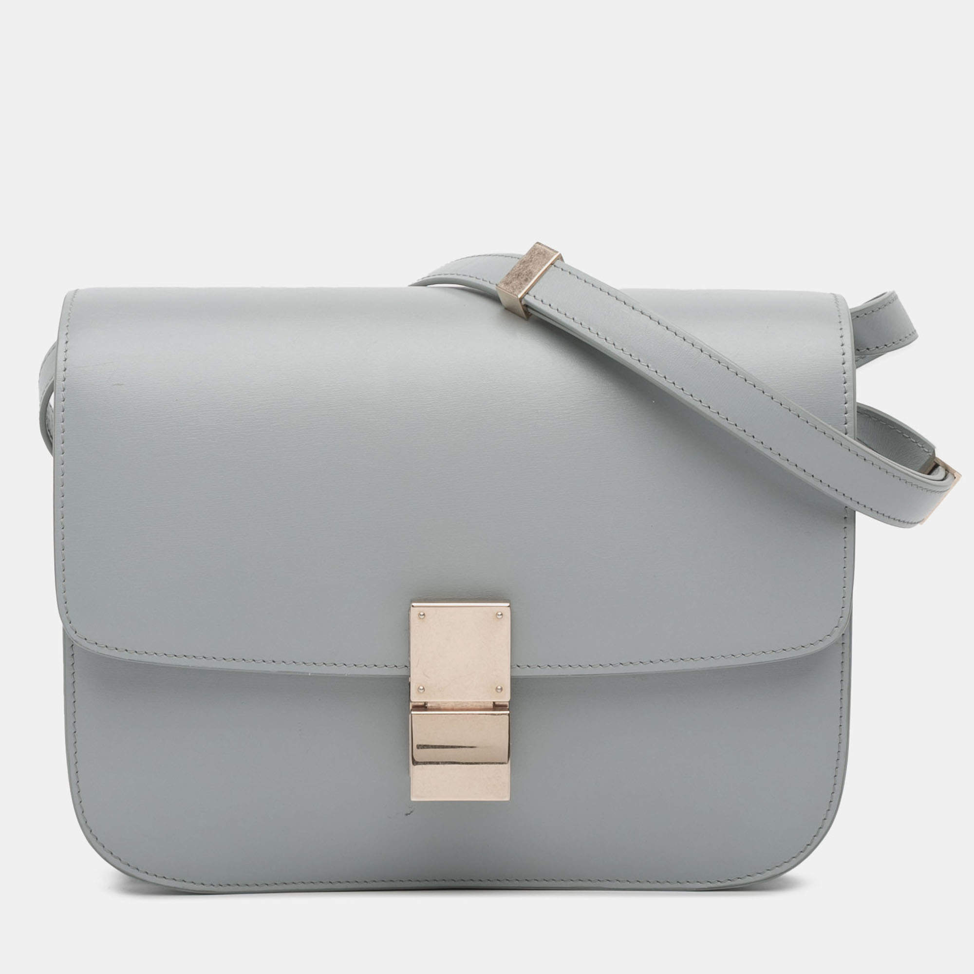Pre Owned Celine Grey Medium Liege Calfskin Classic Box