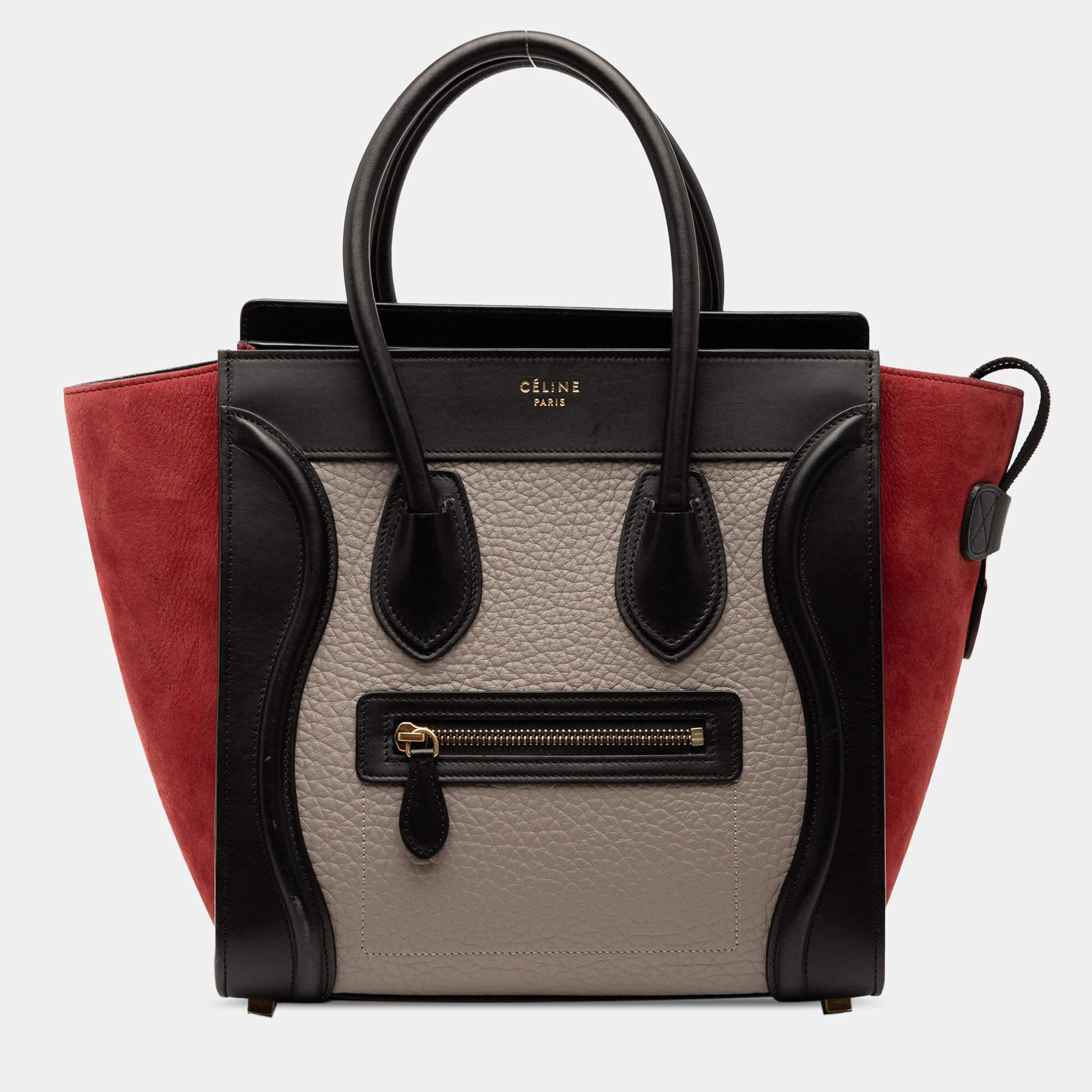 مملوكة مسبقًا حقيبة سيلين بنية صغيرة ثلاثية الألوان من الجلد لاغج توتج