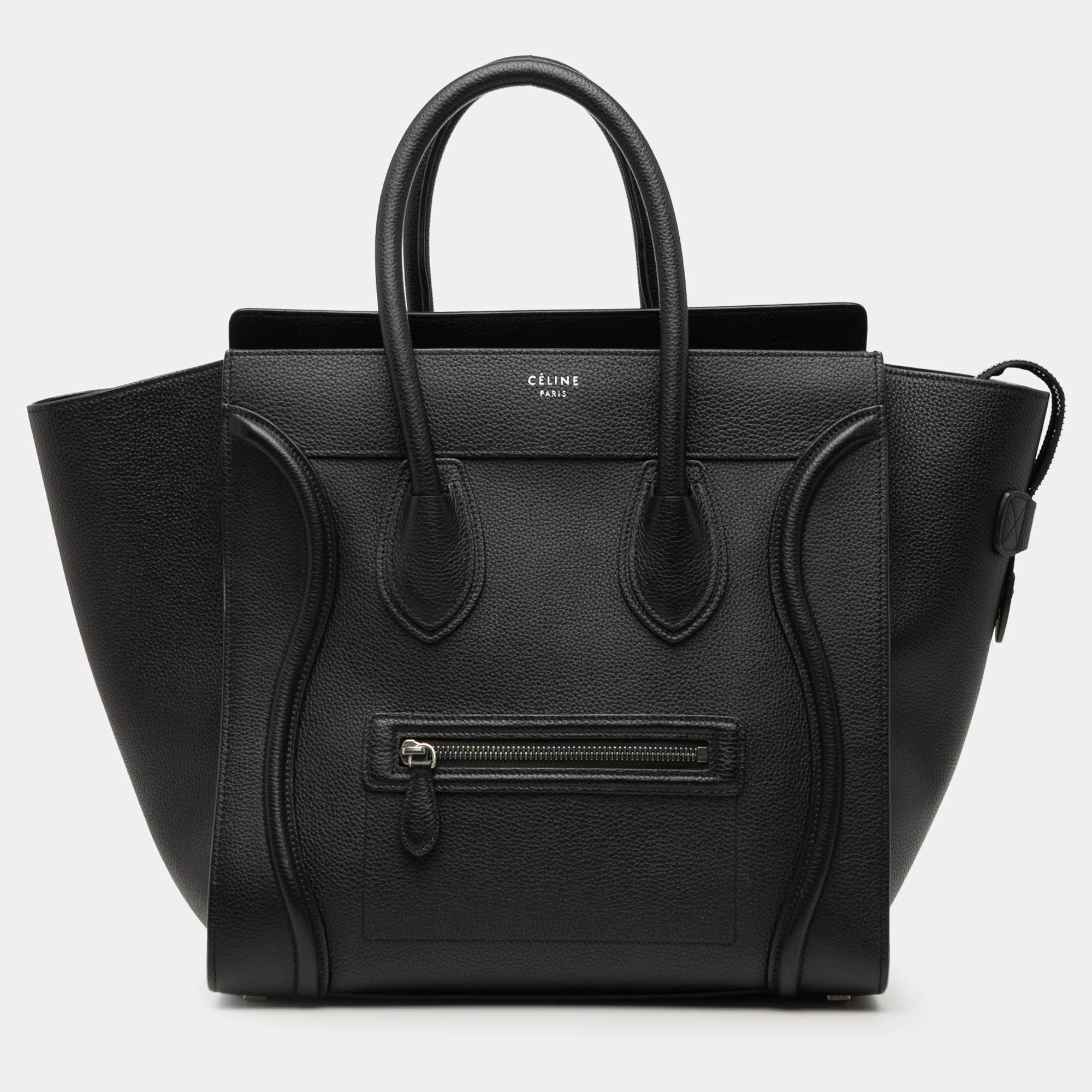 Pre Owned Celine Black Mini Leather Luggage Tote