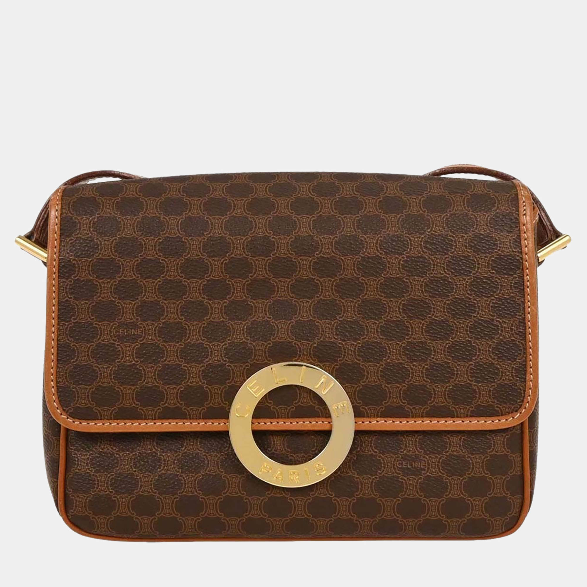 مملوكة مسبقًا حقيبة كتف سيلين بي في سي بني مكدام