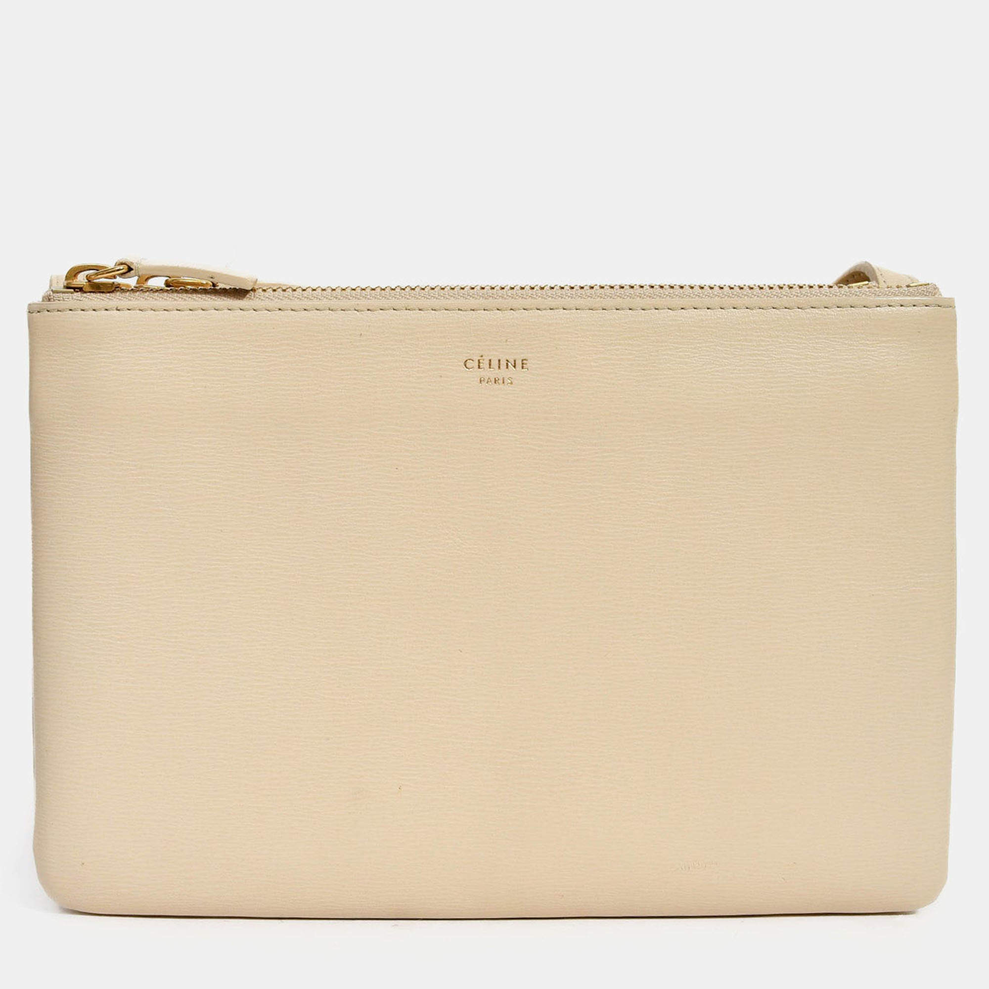 مملوكة مسبقًا Celine 2016 Beige Leather Trio Crossbody