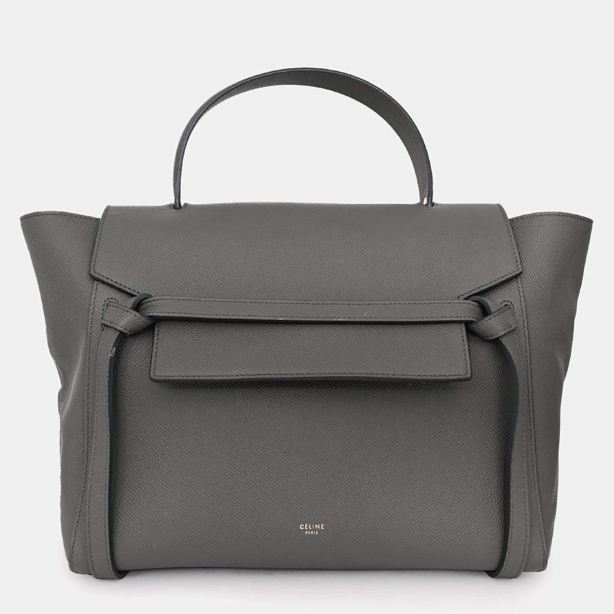 مملوكة مسبقًا Celine Grey Leather Mini Belt Bag