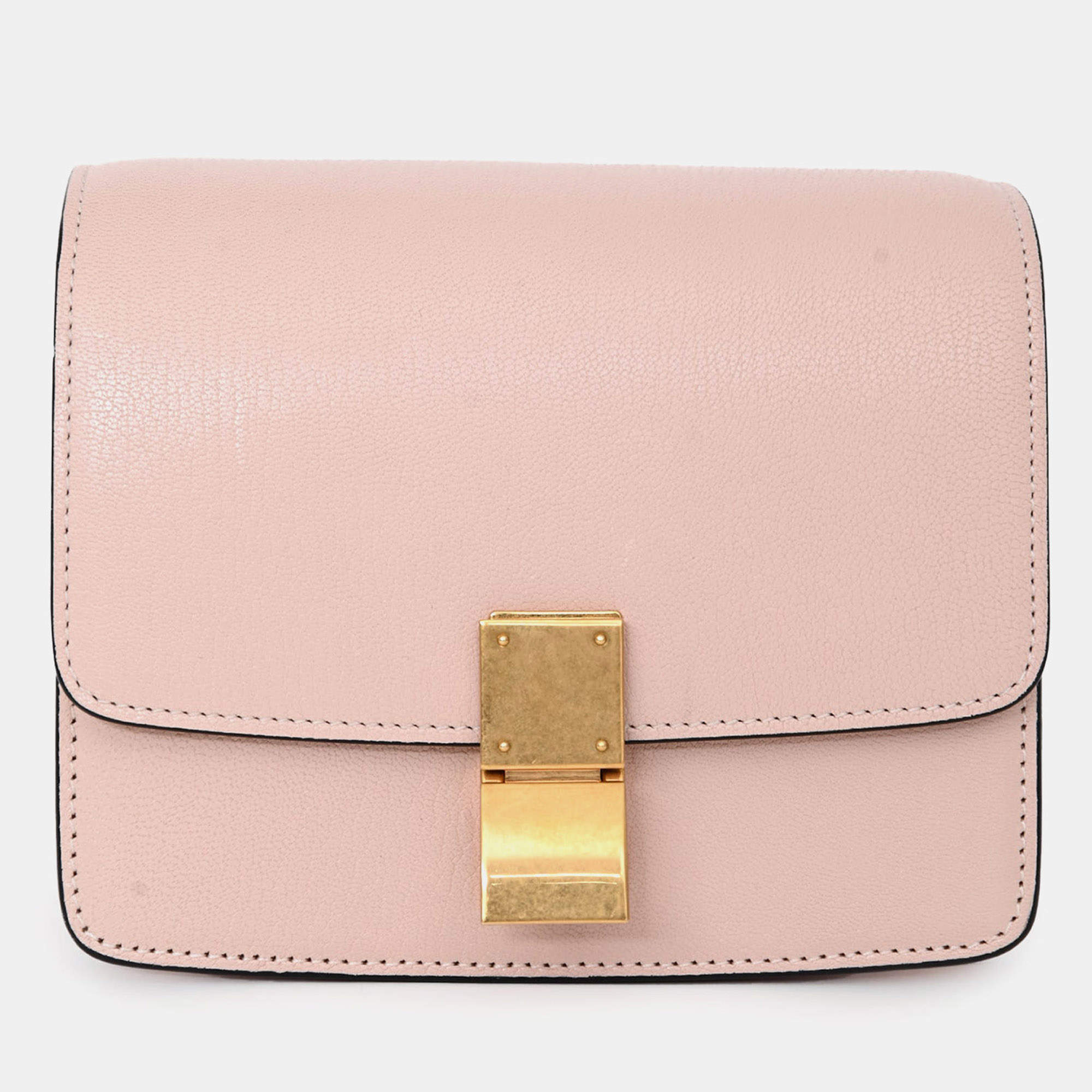 مملوكة مسبقًا Celine 2016 Pink Leather Small Box Crossbody