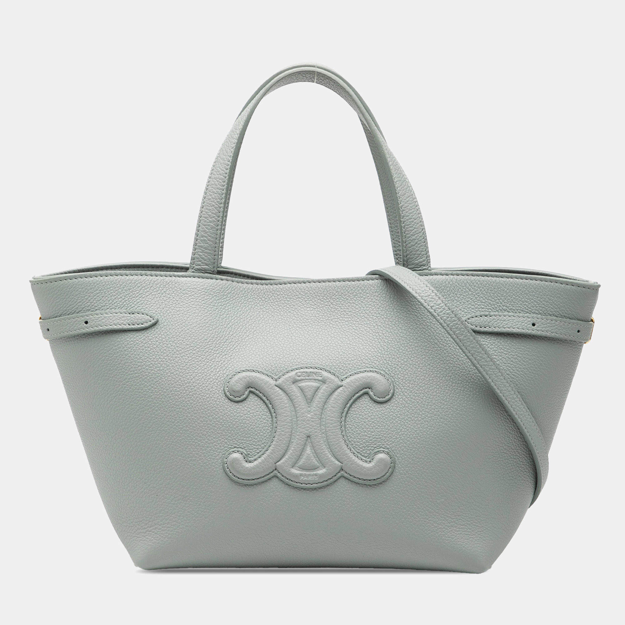 مملوكة مسبقًا Celine Mini Grained Calfskin Cuir Triomphe Cabas Anais Tote