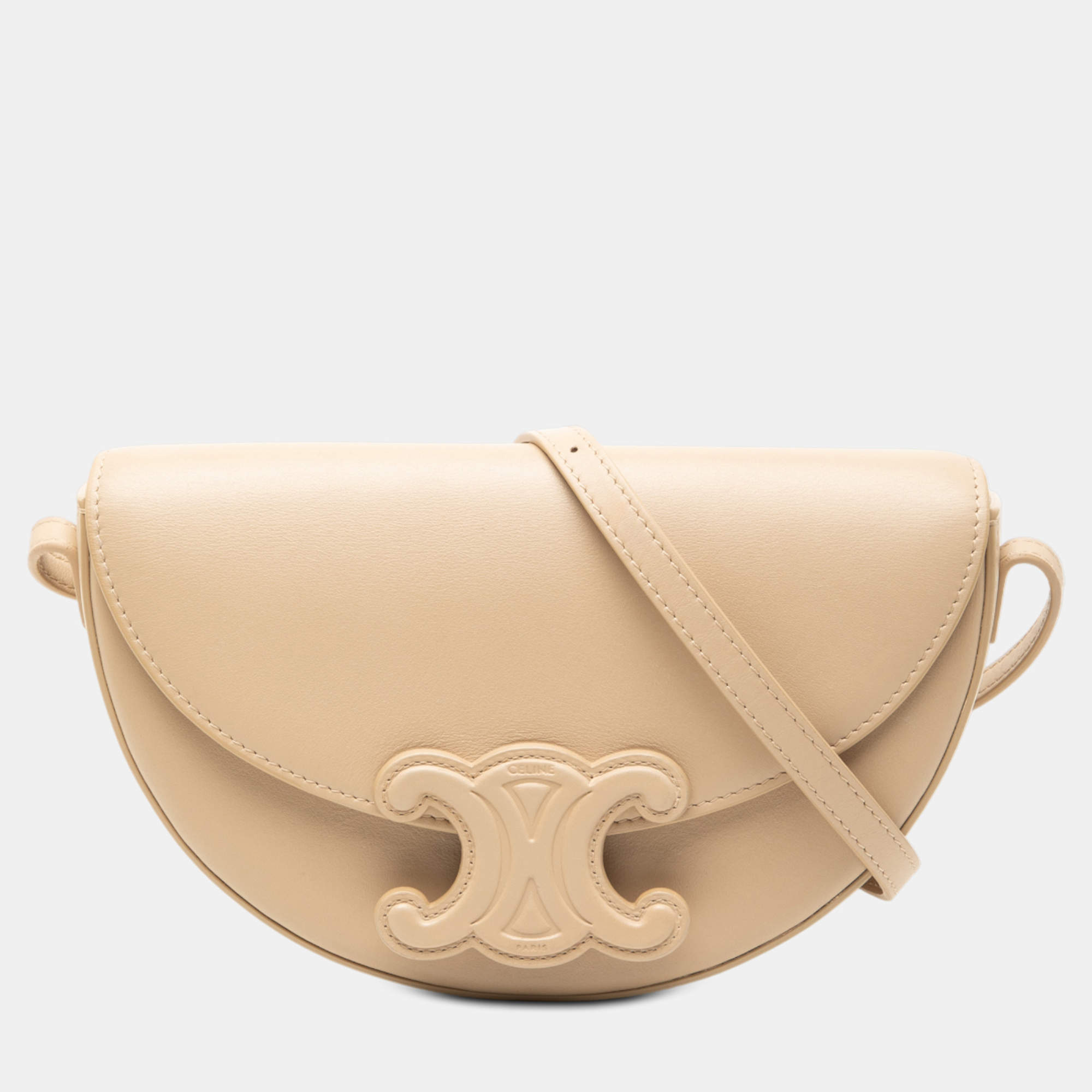 مملوكة مسبقًا Celine Brown Smooth Calfskin Cuir Triomphe Besace Crossbody