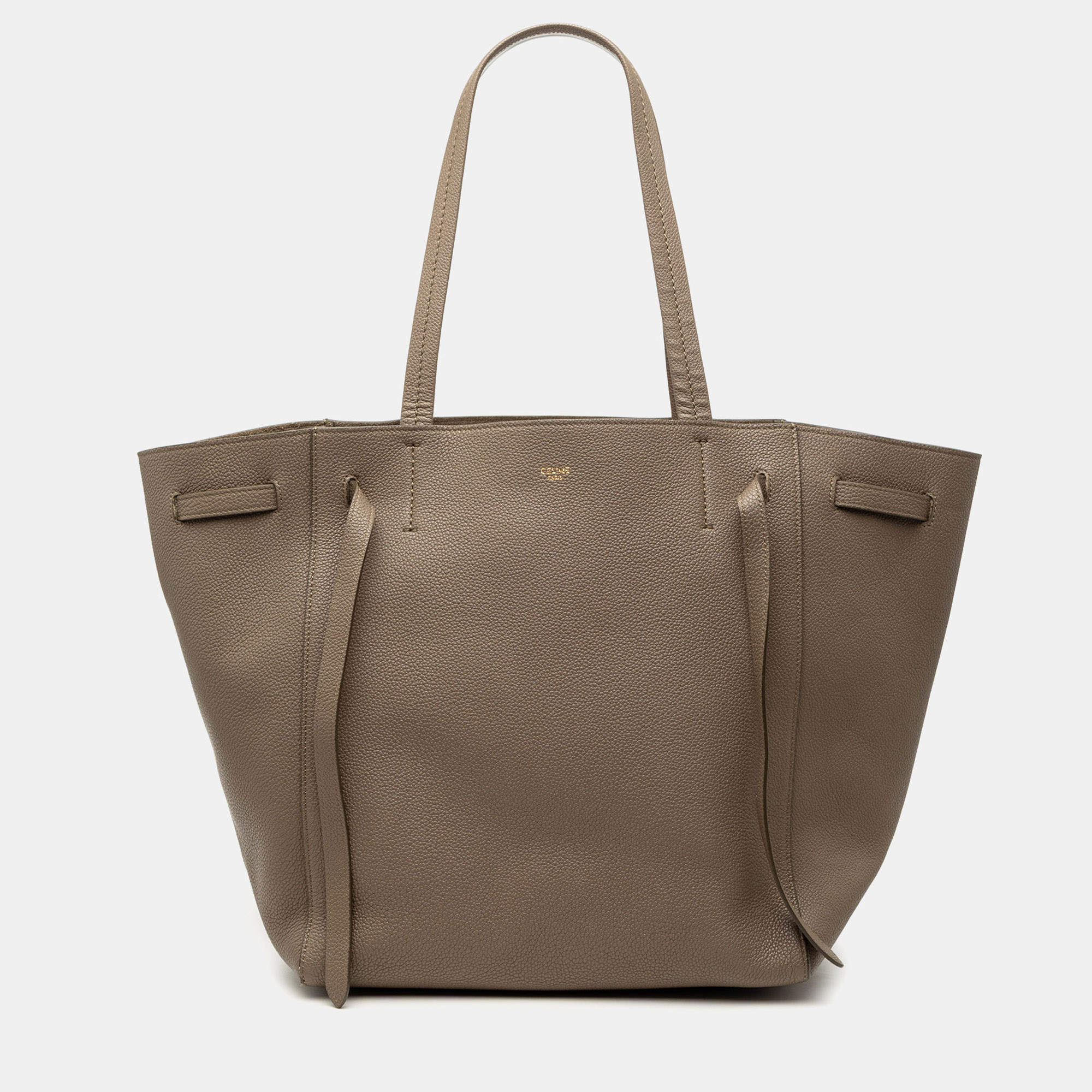 Pre Owned Celine Brown Small Leather Phantom Cabas Tote