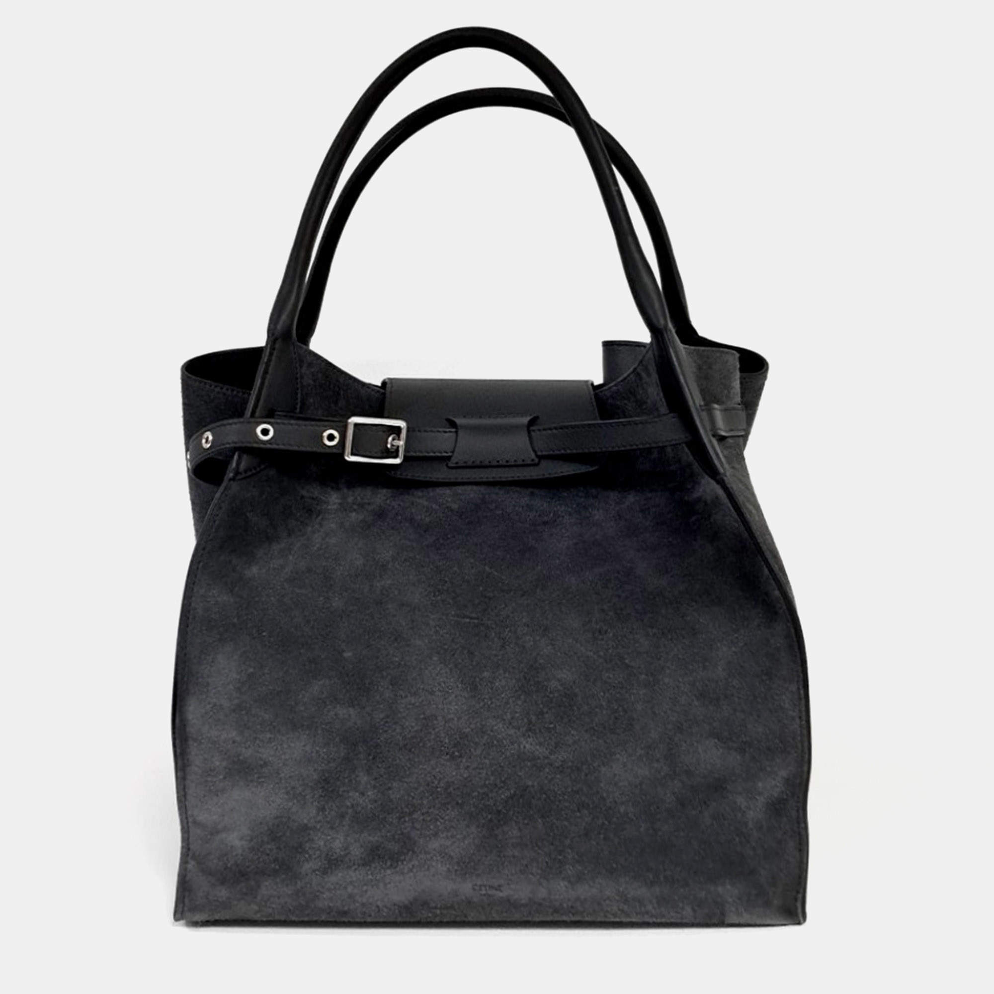 Pre Owned Celine Grey Suede Medium Big Bag 