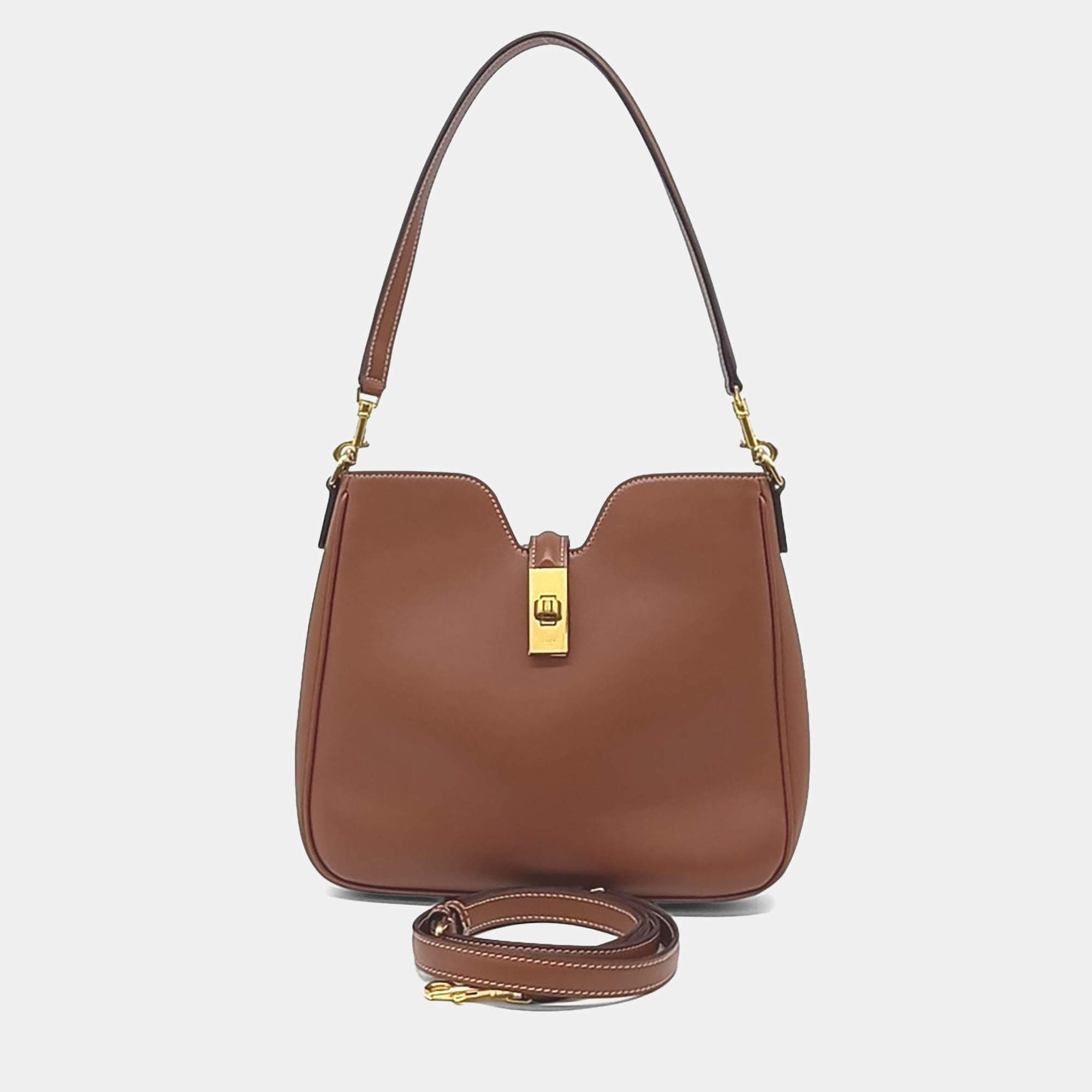 Pre Owned Celine Soft 16 Camille Brown Leather Small Bag