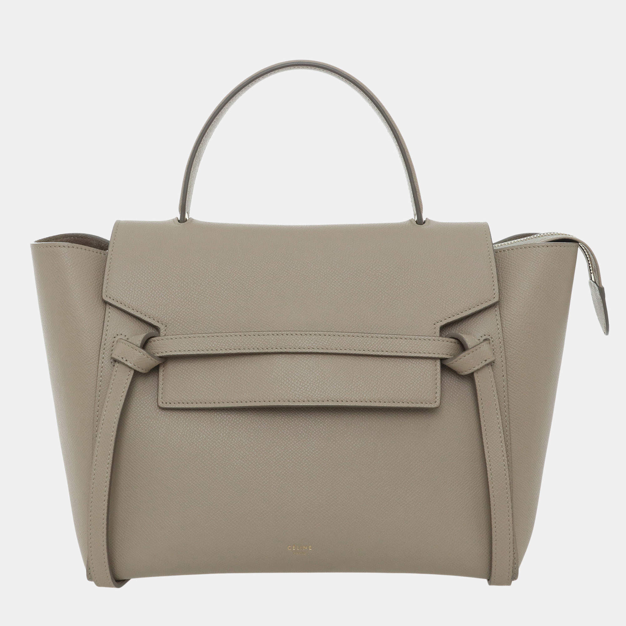 Pre Owned Celine Beige Calf Leather Mini Belt Bag