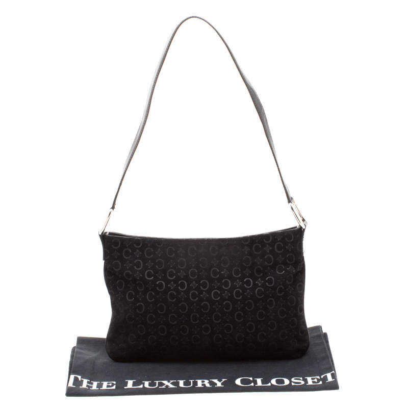Celine // Black Suede C Logo Shoulder Bag – VSP Consignment