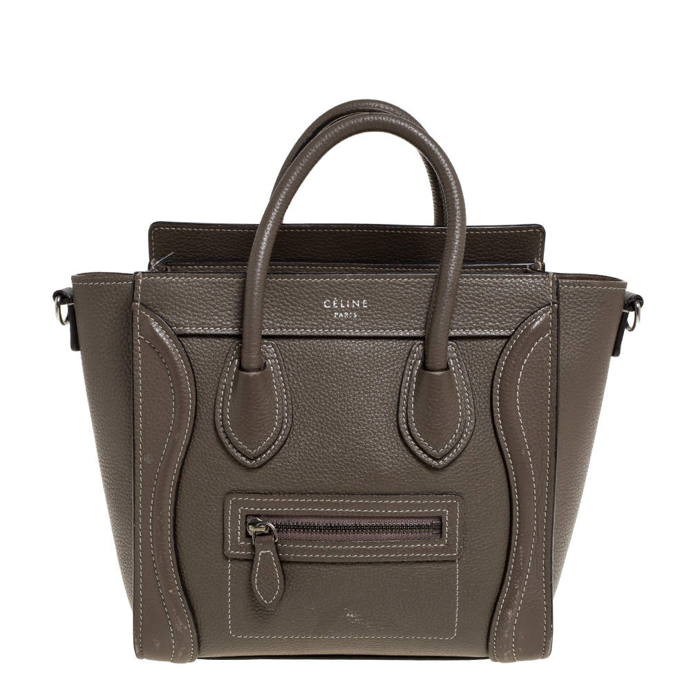 1000% AUTH! NEW CELINE Nano Kohl Stone Grey Luggage Bag Tote