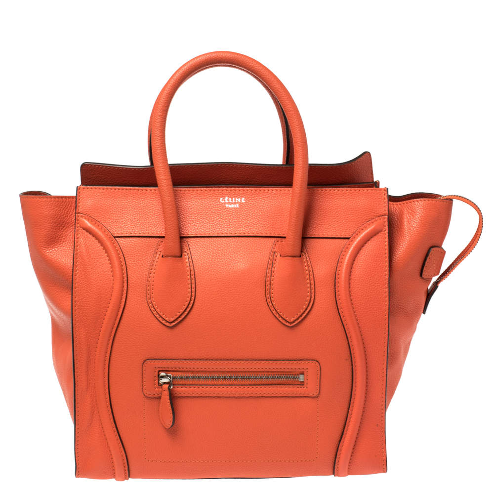 Pre Owned حقيبة سيلين ميكرو لاغيدج جلد برتقالية