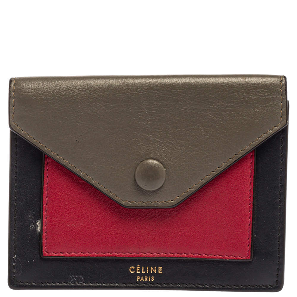 Celine Tri Color Leather Envelope Pocket Card Holder