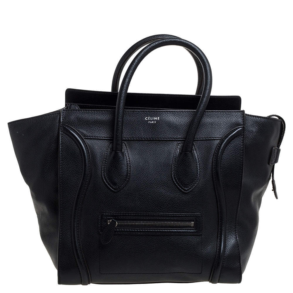 Pre Owned حقيبة يد سيلين ميني لاغيدج جلد سوداء