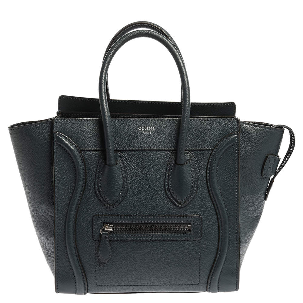Celine Blue Smooth Leather Micro Luggage Tote