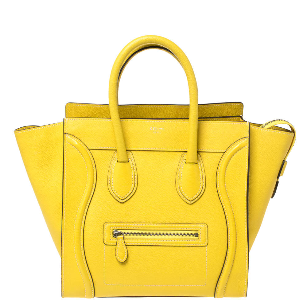 Pre Owned حقيبة لاغيدج يد سلين جلد صفراء