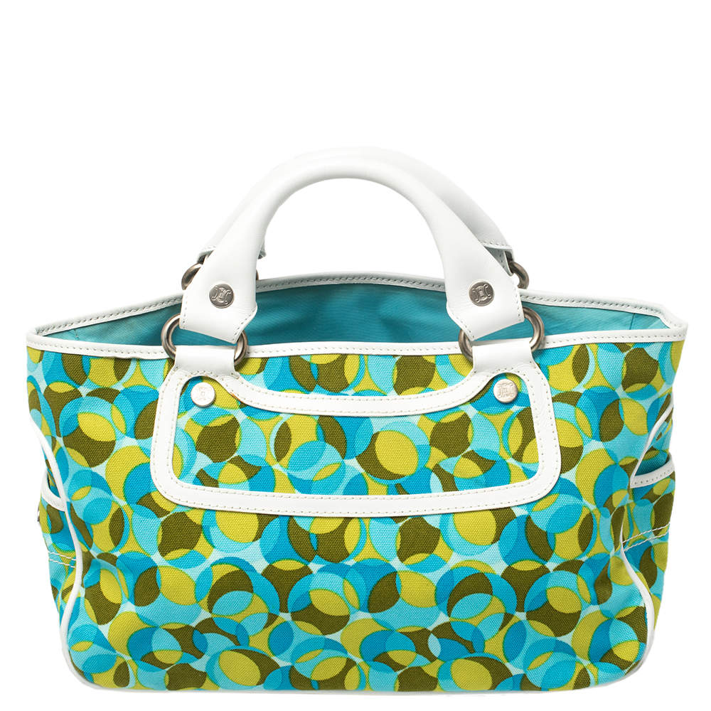 Pre Owned Celine Multicolor Printed Canvas and Leather Boogie Tote