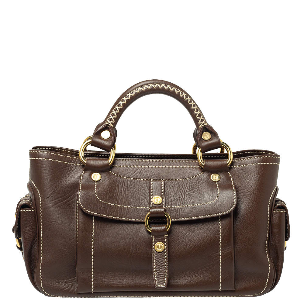 Pre Owned Celine Brown Leather Boogie Tote