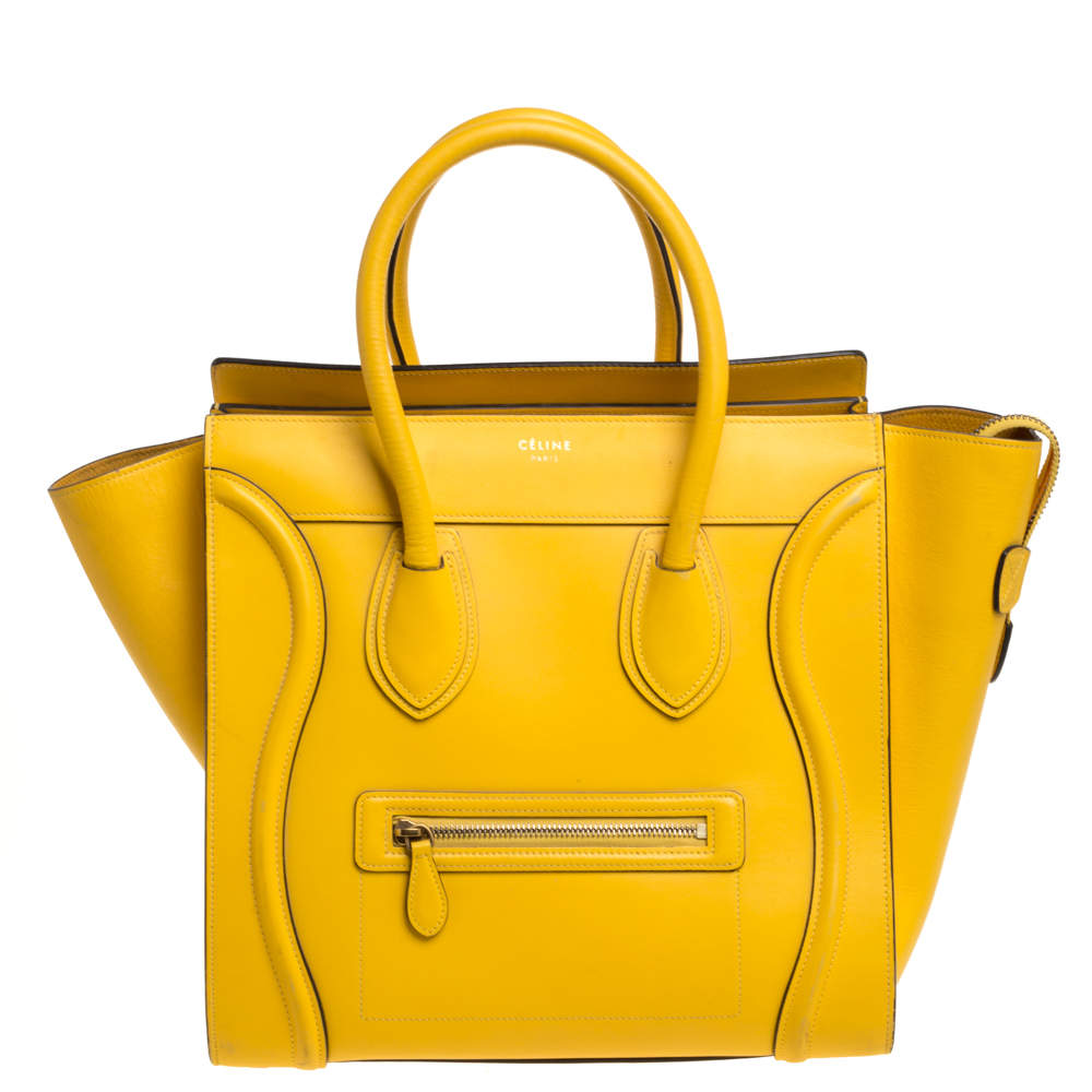 Pre Owned حقيبة يد لاغيدج سيلين ميني جلد صفراء