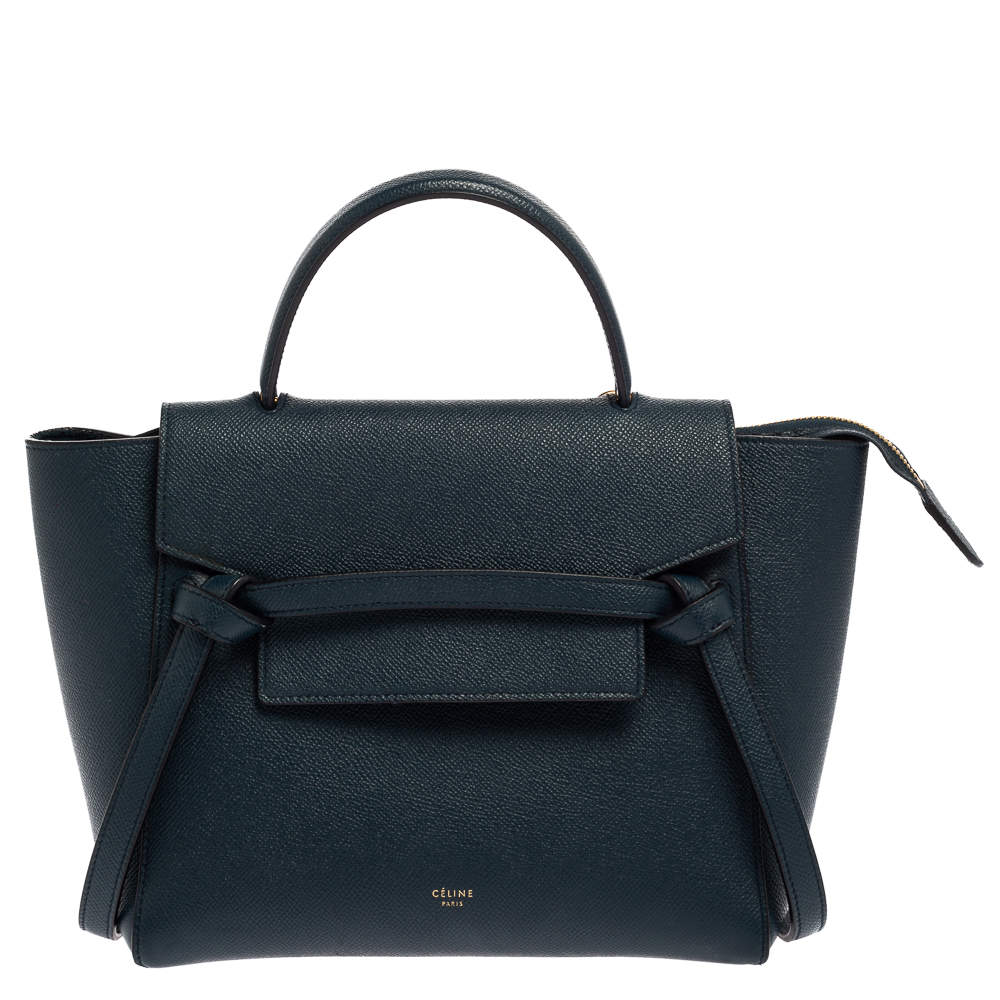 Celine Teal Blue Leather Micro Belt Bag