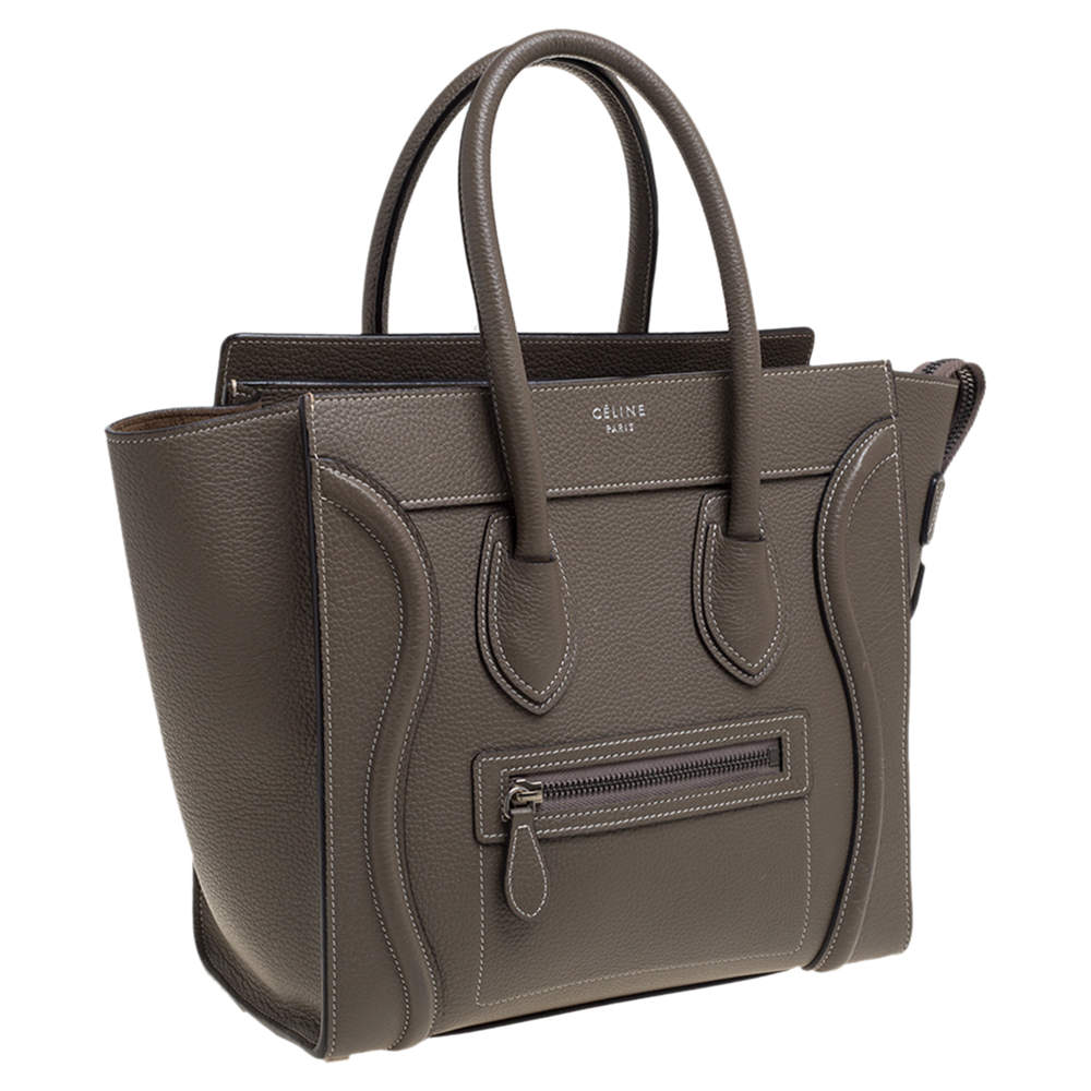 Celine Taupe Leather Micro Luggage Tote Celine TLC