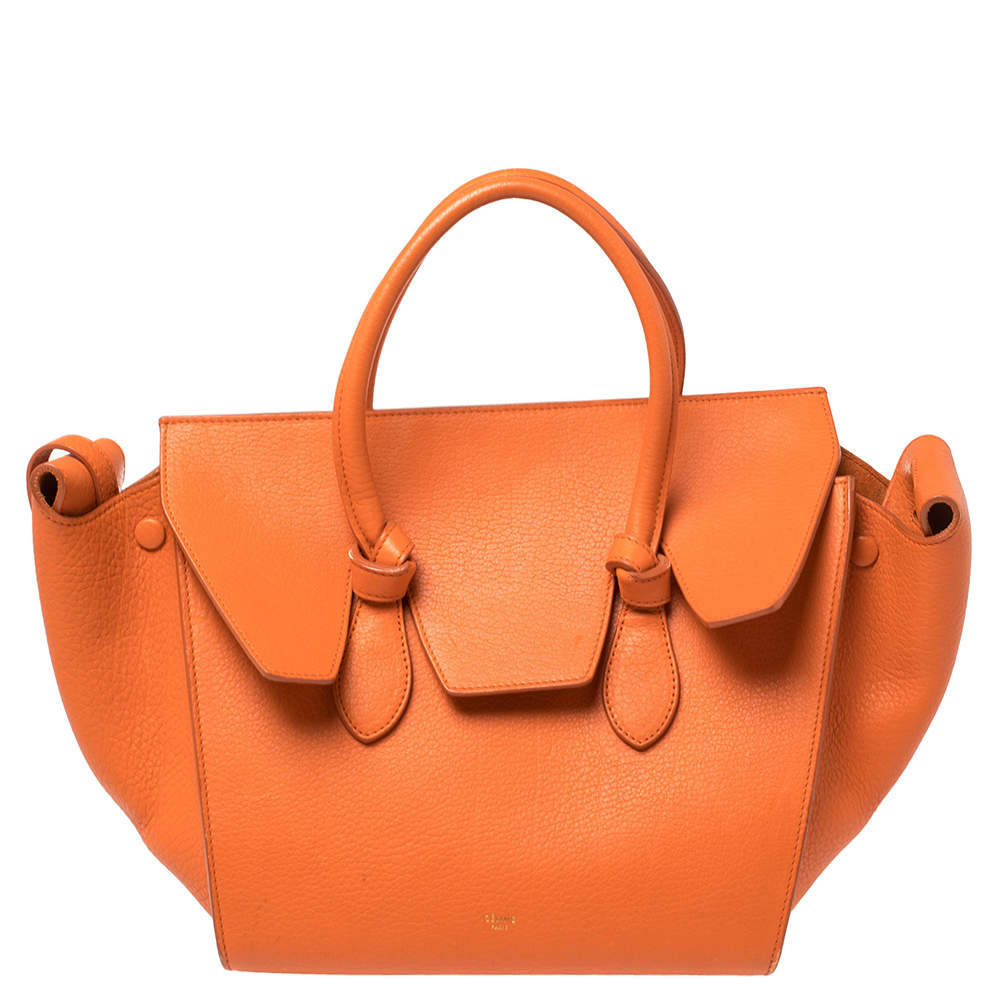 مملوكة مسبقًا حقيبة يد سيلين صغيرة رباط جلد برتقالي محروق