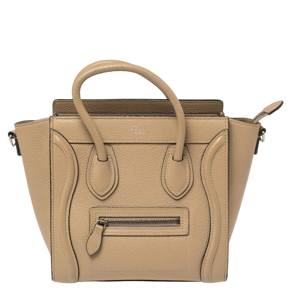 Pre Owned حقيبة يد سيلين لاغيدج نانو جلد بيج