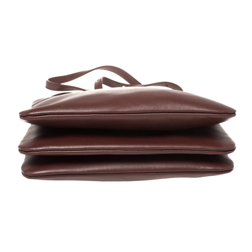 Céline Burgundy Leather Small Trio Zip Crossbody Bag Celine | The Luxury  Closet