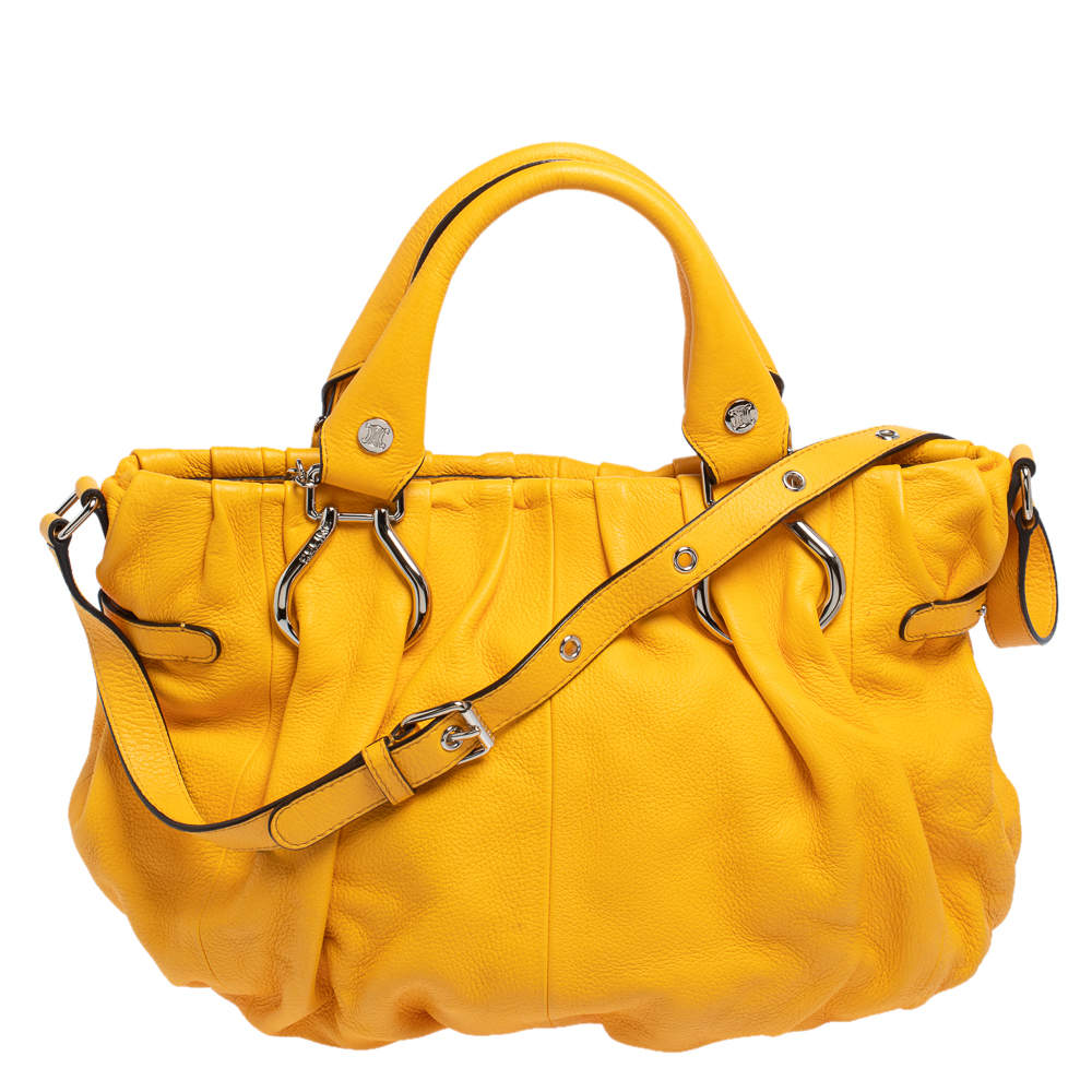 Pre Owned Celine Mustard Leather Tote
