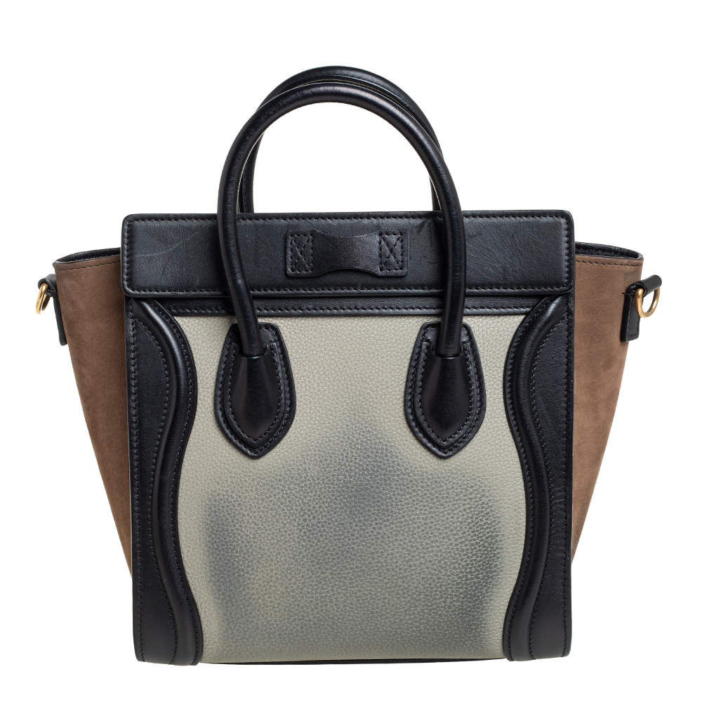 Celine Tri Color Leather and Nubuck Nano Luggage Tote Celine | TLC