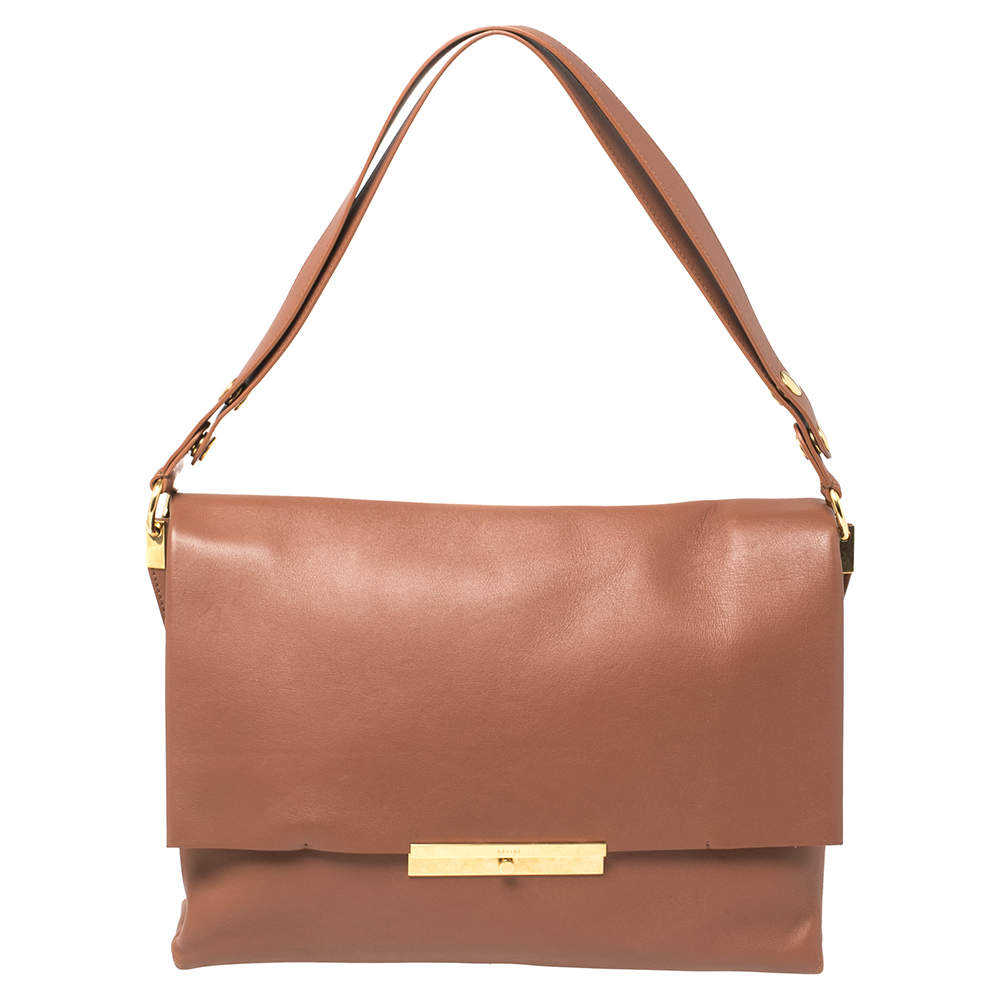 Celine Cinnamon Brown Leather Blade Flap Bag Celine The Luxury Closet