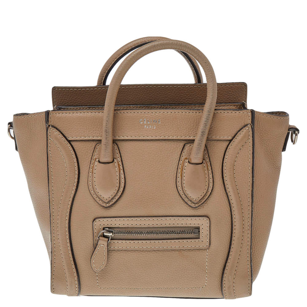 Pre Owned حقيبة يد توتس سيلين نانو لاغيدج جلد بيج