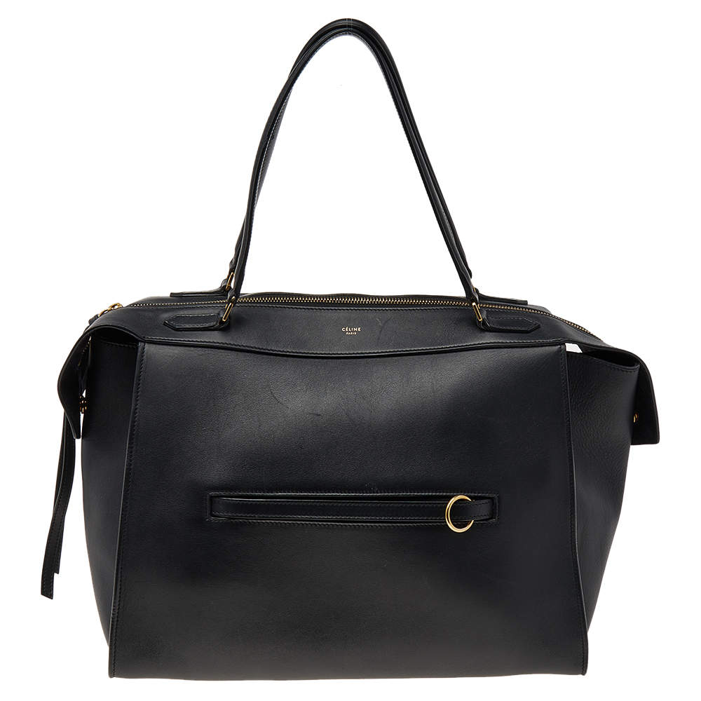 Pre Owned Celine Black Leather Medium Ring Tote