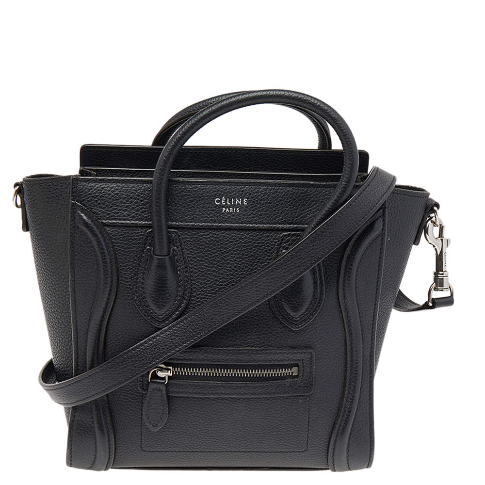 Pre Owned حقيبة يد توتس سيلين نانو لاغيدج جلد أسود