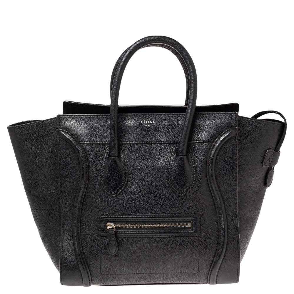 Pre Owned حقيبة يد سيلين لاغيدج ميني جلد أسود