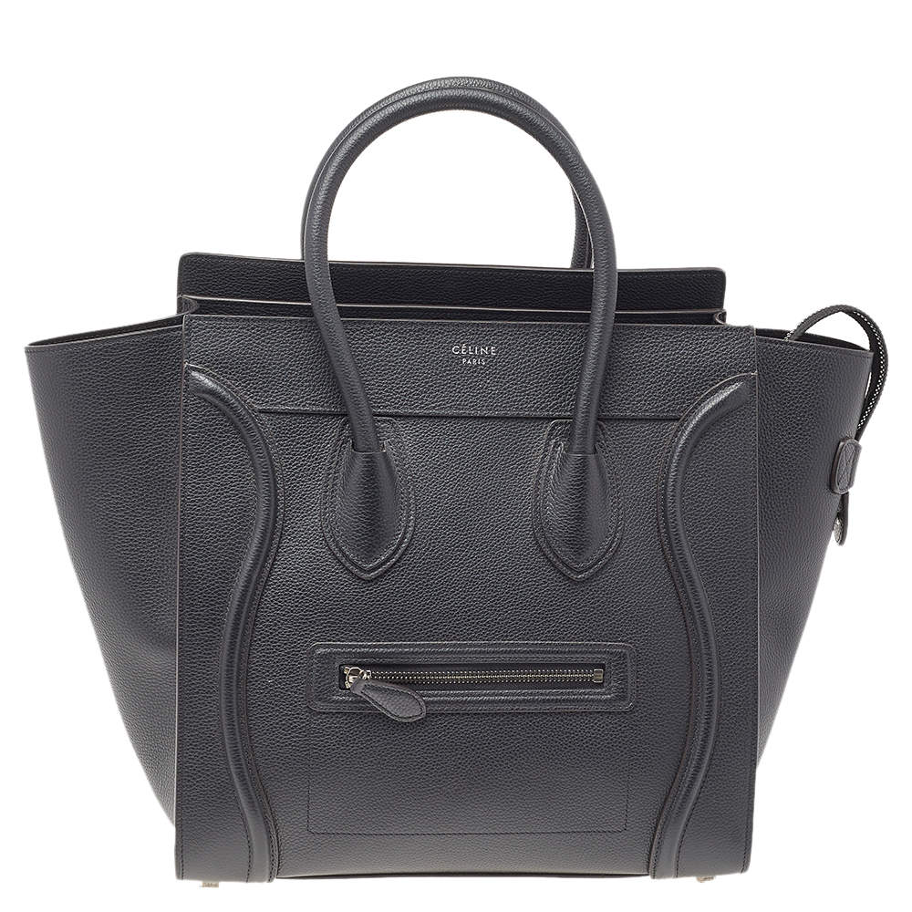 Pre Owned Celine Black Leather Mini Luggage Tote