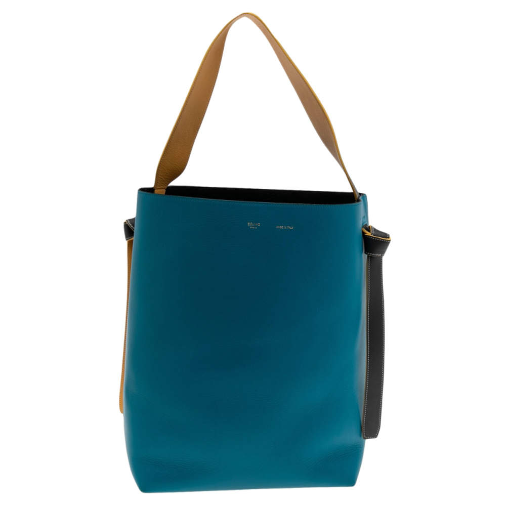 Pre Owned Celine Tricolor Leather Small Twisted Tote