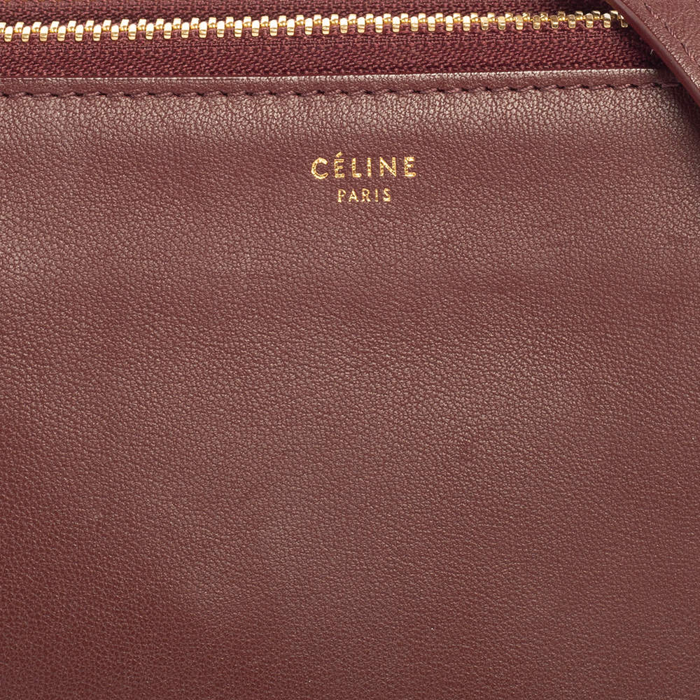 Celine Trio Crossbody Bag Leather Large Red 214954131