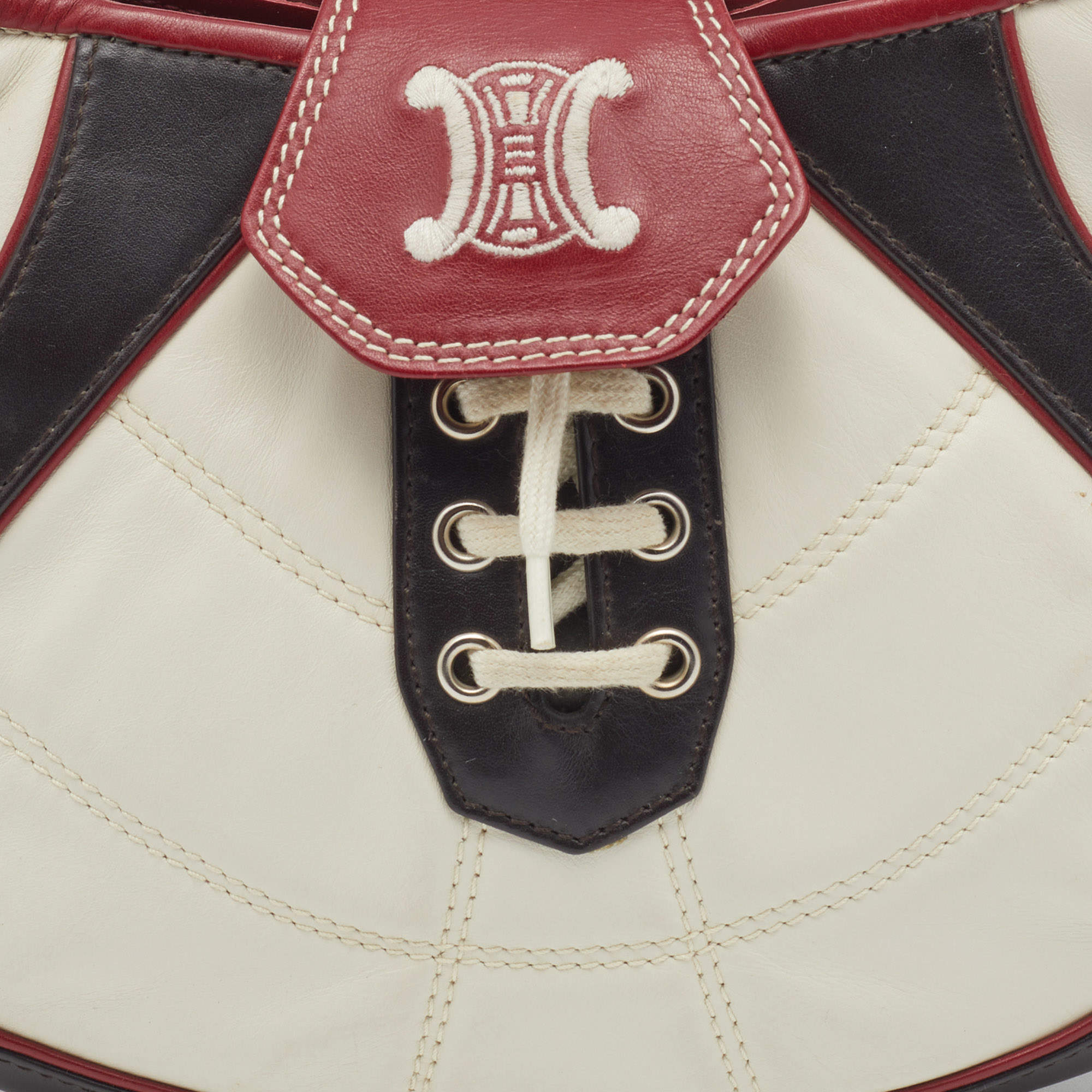 Celine, Bags, Vintage Celine White And Red Leather 202 Fifa World Cup  Hobo Shoulder Bag