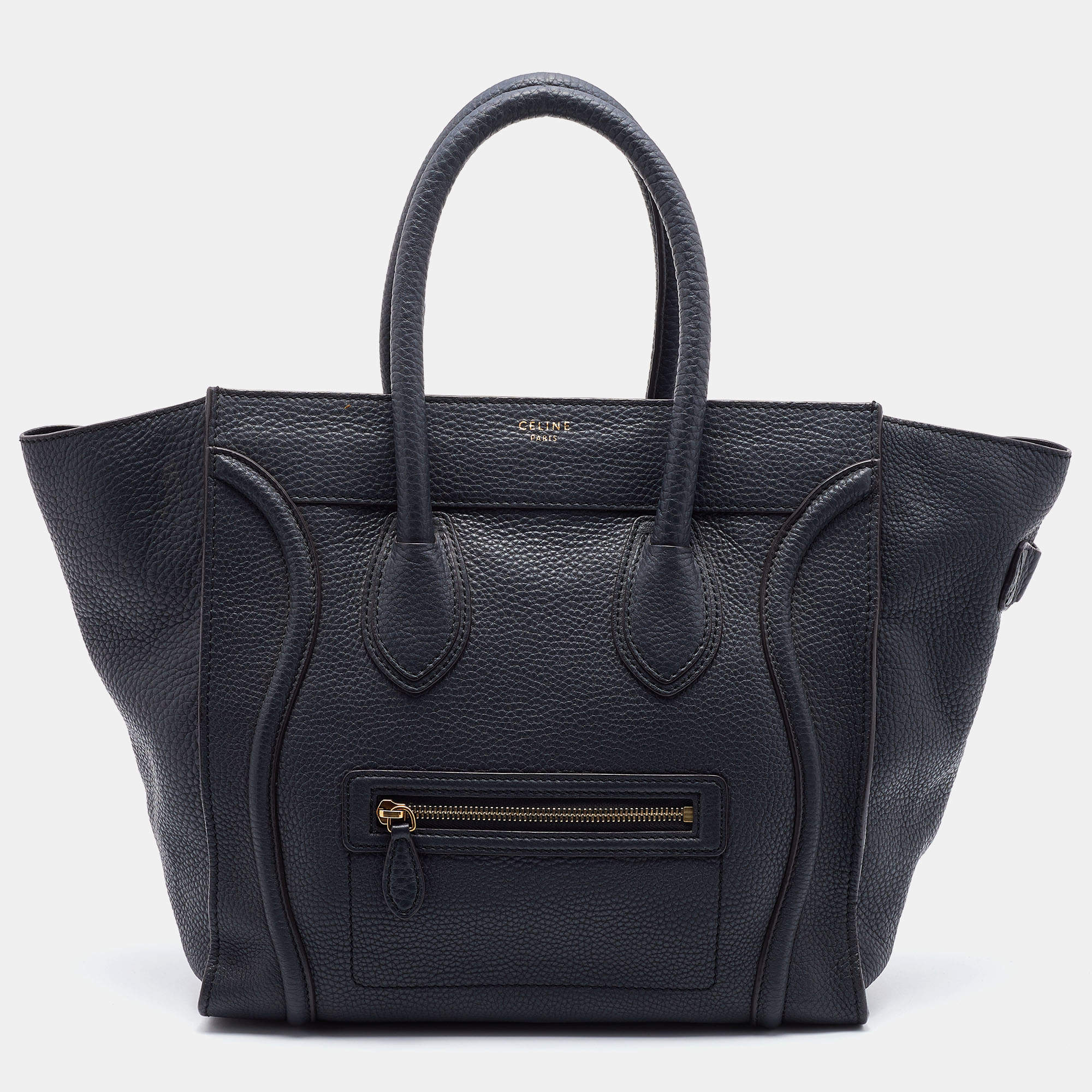 Pre Owned Céline Grey Leather Mini Luggage Tote